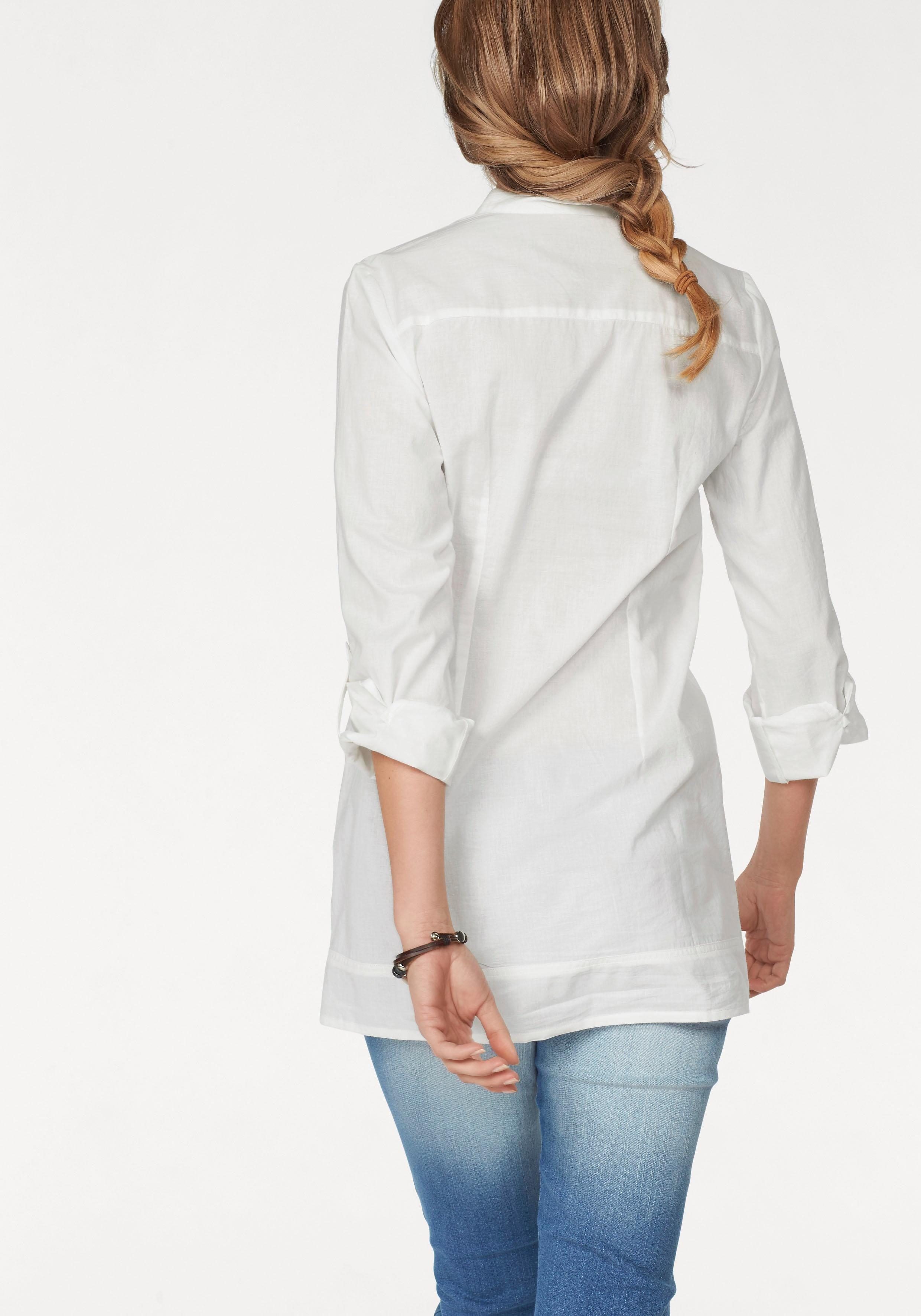 Aniston CASUAL Longbluse dekorativer offwhite mit Biesenverarbeitung