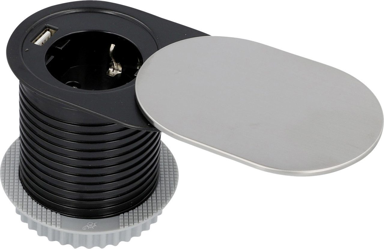 UNITEC Unitec Einbausteckdosenleiste 1-Fach 1,5m mit USB, Розеткиleiste