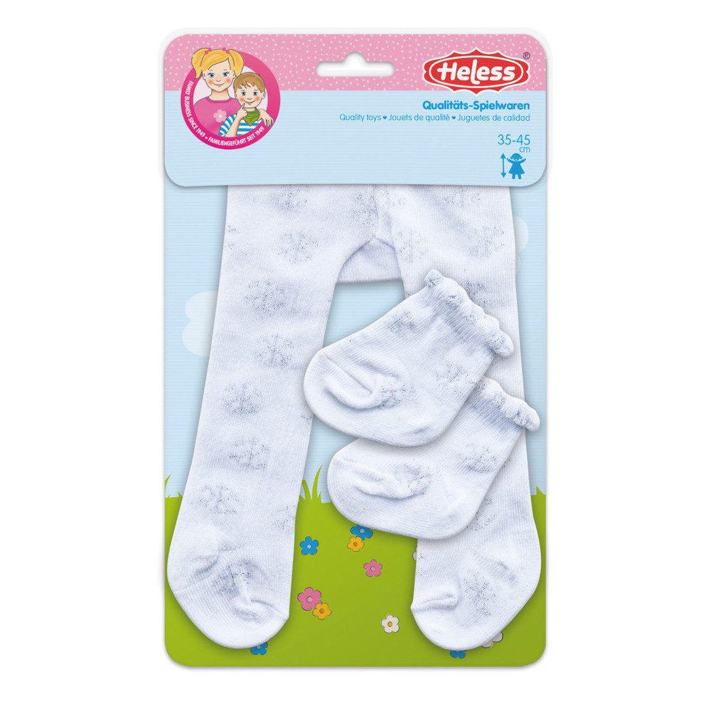 Heless Babypuppe Puppen Strumpfhose und Söckchen - Eiskristalle - Größe 35-45 cm