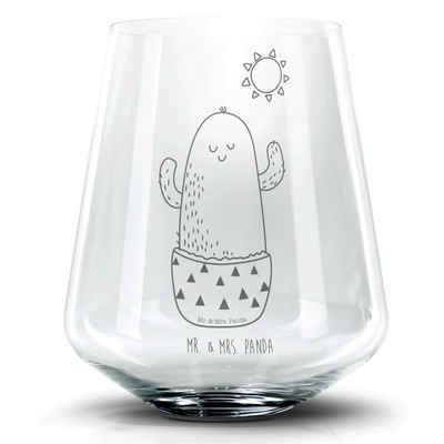 Mr. & Mrs. Panda Cocktailglas Kaktus Sonne - Transparent - Geschenk, Cocktail Glas mit Sprüchen, Mo, Premium Glas, Personalisierbar