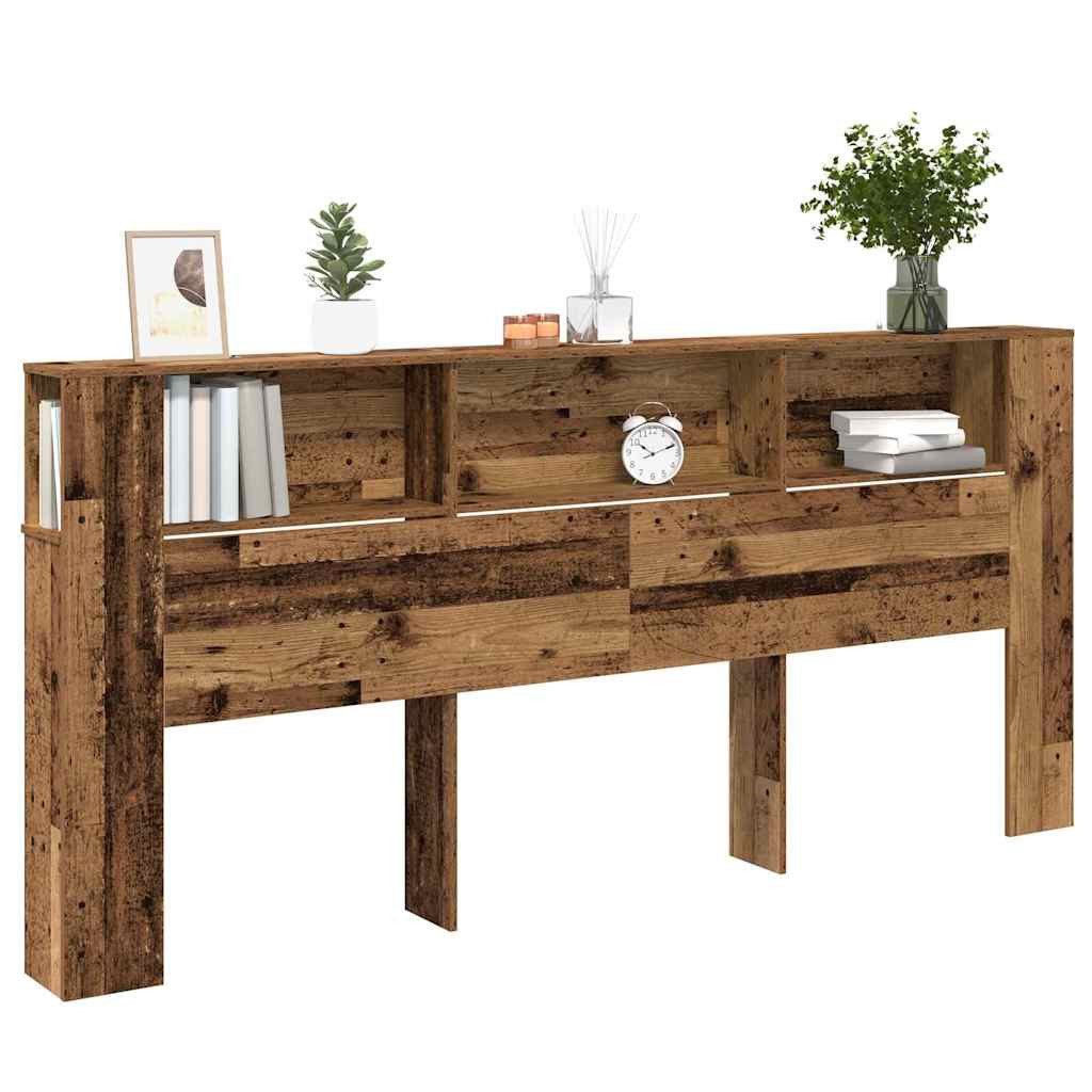 vidaXL Bett Kopfteil Schrank Altholz Holzwerkstoff (1-tlg)