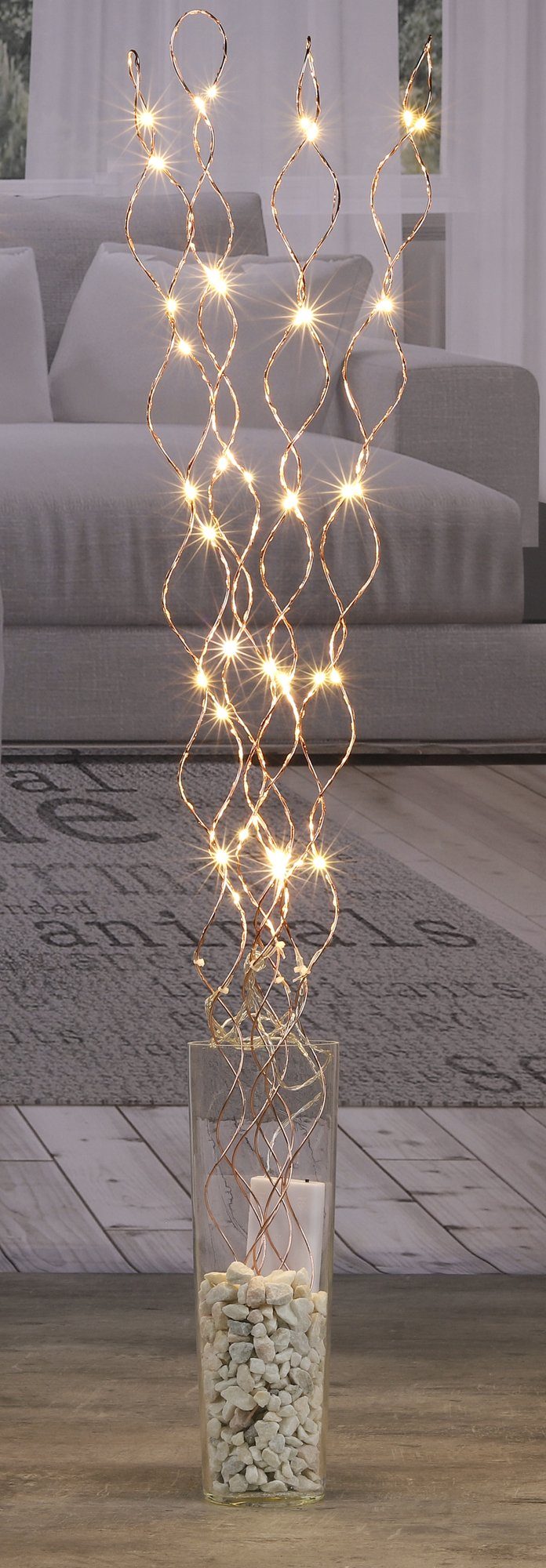 90 Kupfer LED mit bonsport LEDs, cm Lichterzweige Leuchtzweig 40