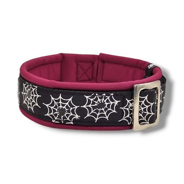 D by E Couture Hunde-Halsband "Spiderweb", gepolstert, verstellbar, 40mm breit, Handmade