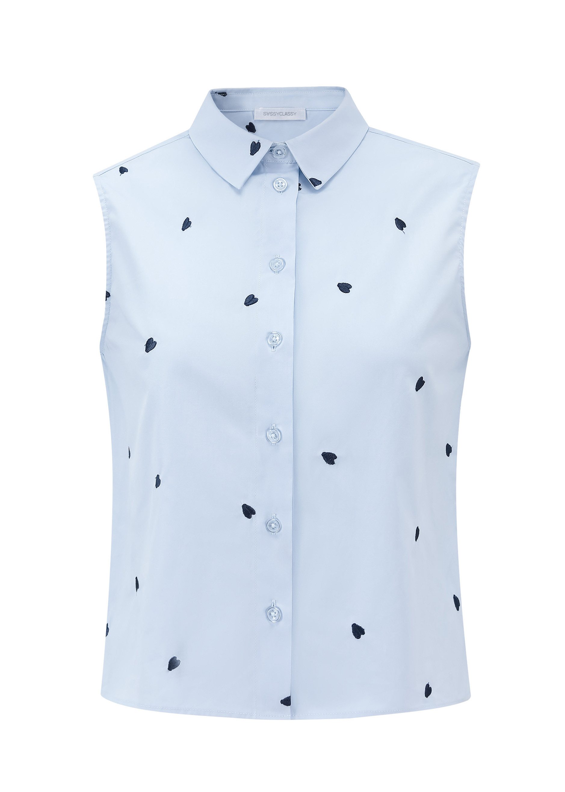 SASSYCLASSY Langarmbluse Ärmellose Bluse mit roter Herzstickerei für Damen günstig online kaufen