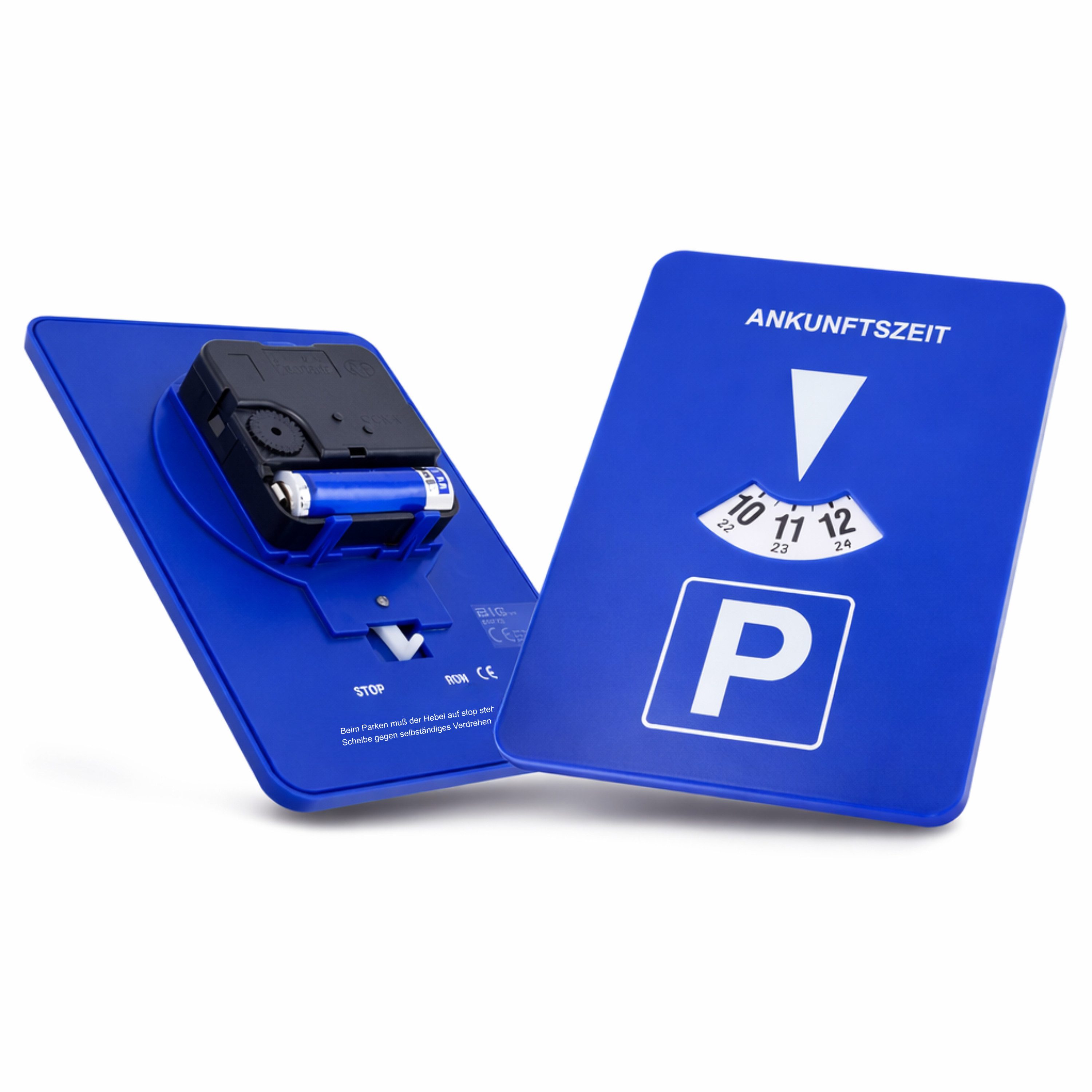 StellarLuma Parkscheibe Elektronische Parkscheibe Automatisch Mitlaufend Batterie Parkuhr (batteriebetriebene Parkscheibe (wird ohne Batterie geliefert), Parkscheibe mit Uhrwerk), Elektronische Parkscheibe mit automatischer Zeit und RUN/STOP Funktion