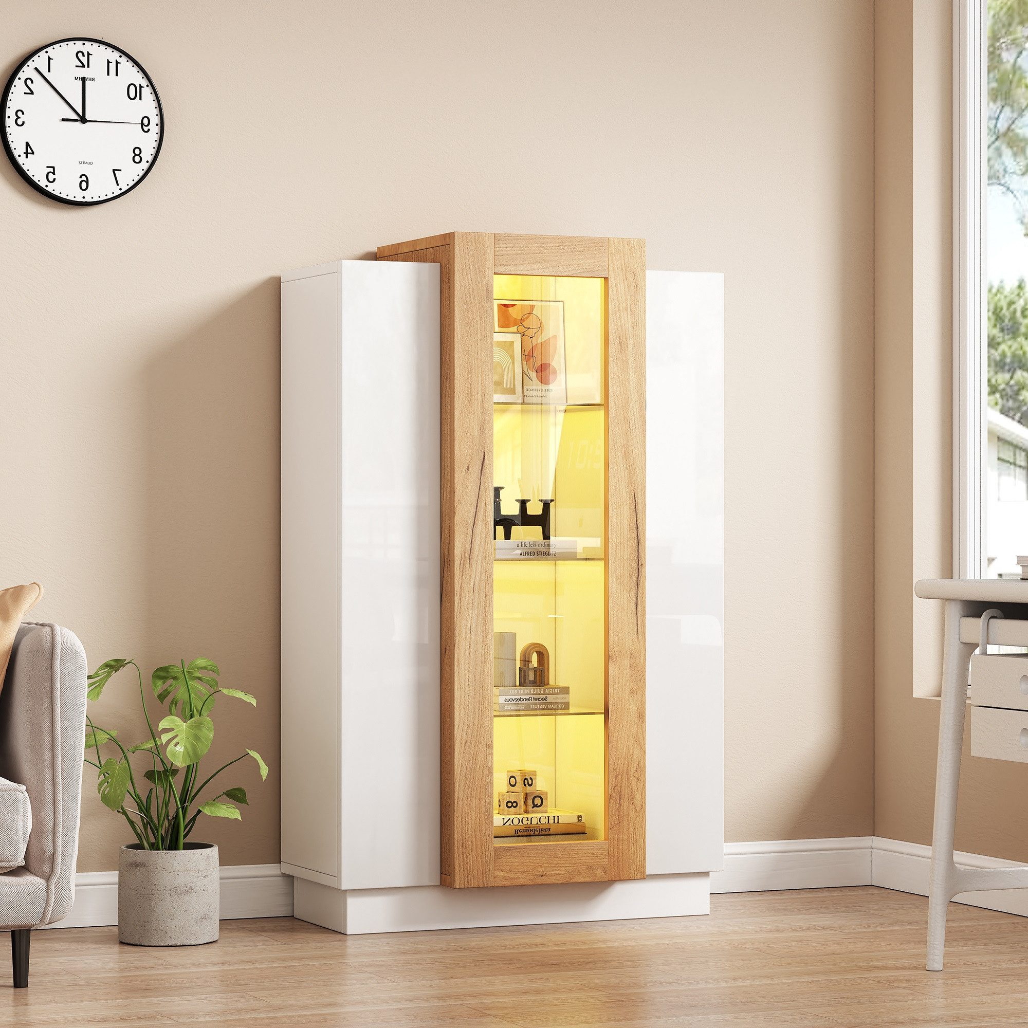 MODFU Vitrine transparentem Acryldesign und Rückprallschaltern günstig online kaufen