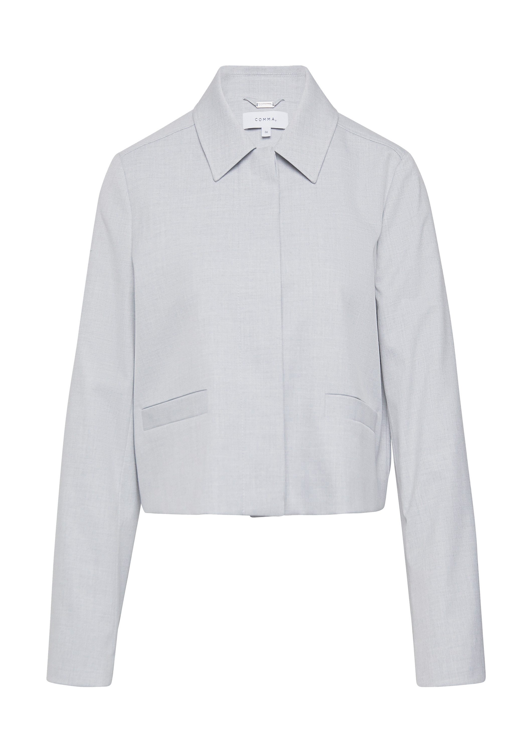 comma Jackenblazer Indoor-Jacke Kurze Jacke mit Hemdkragen und verdeckter K günstig online kaufen