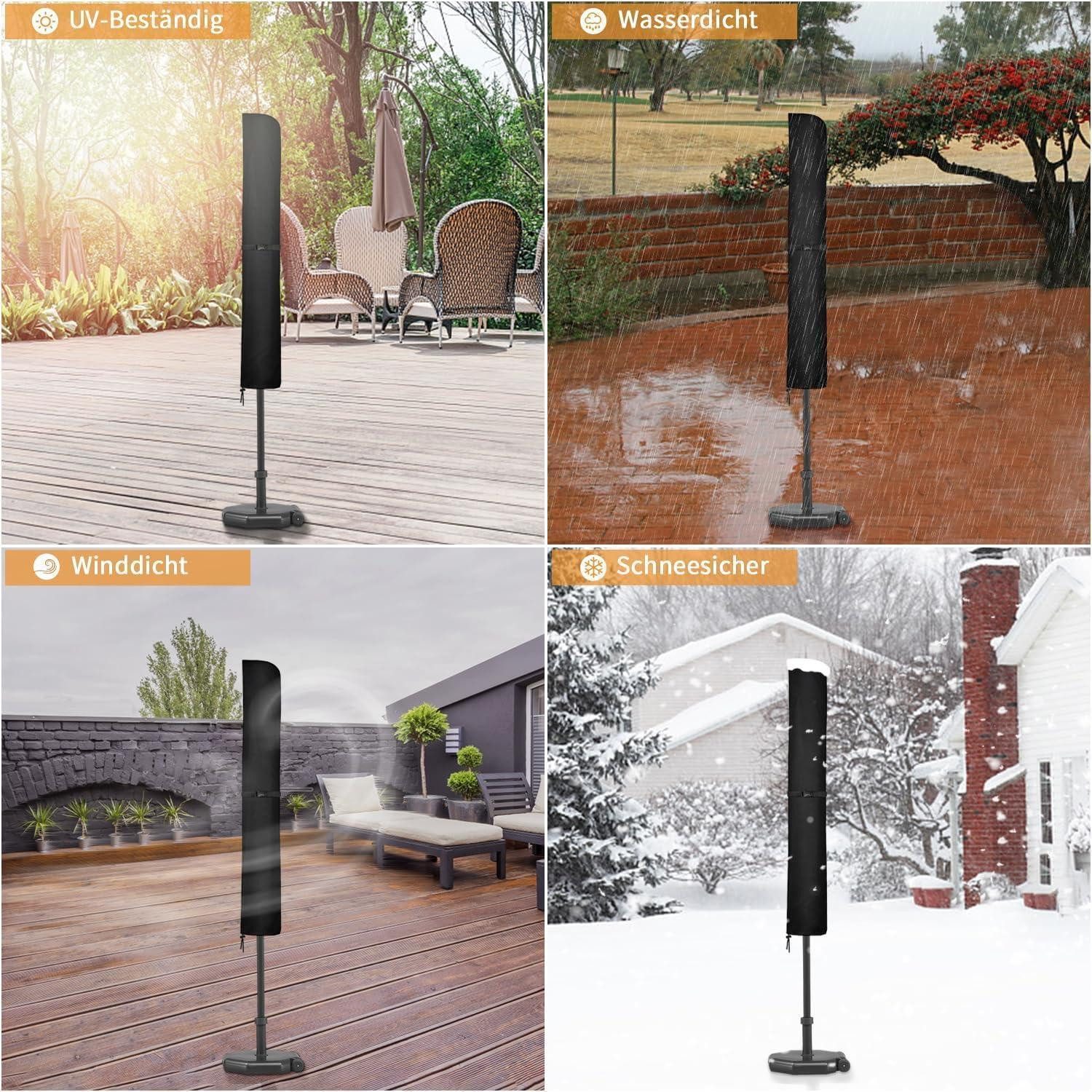 LuxusKollektion Sonnenschirm-Schutzhülle Sonnenschirmhülle Wasserdicht UV Beständig Ampelschirm 153x30 30cm – Bild 2 von 5