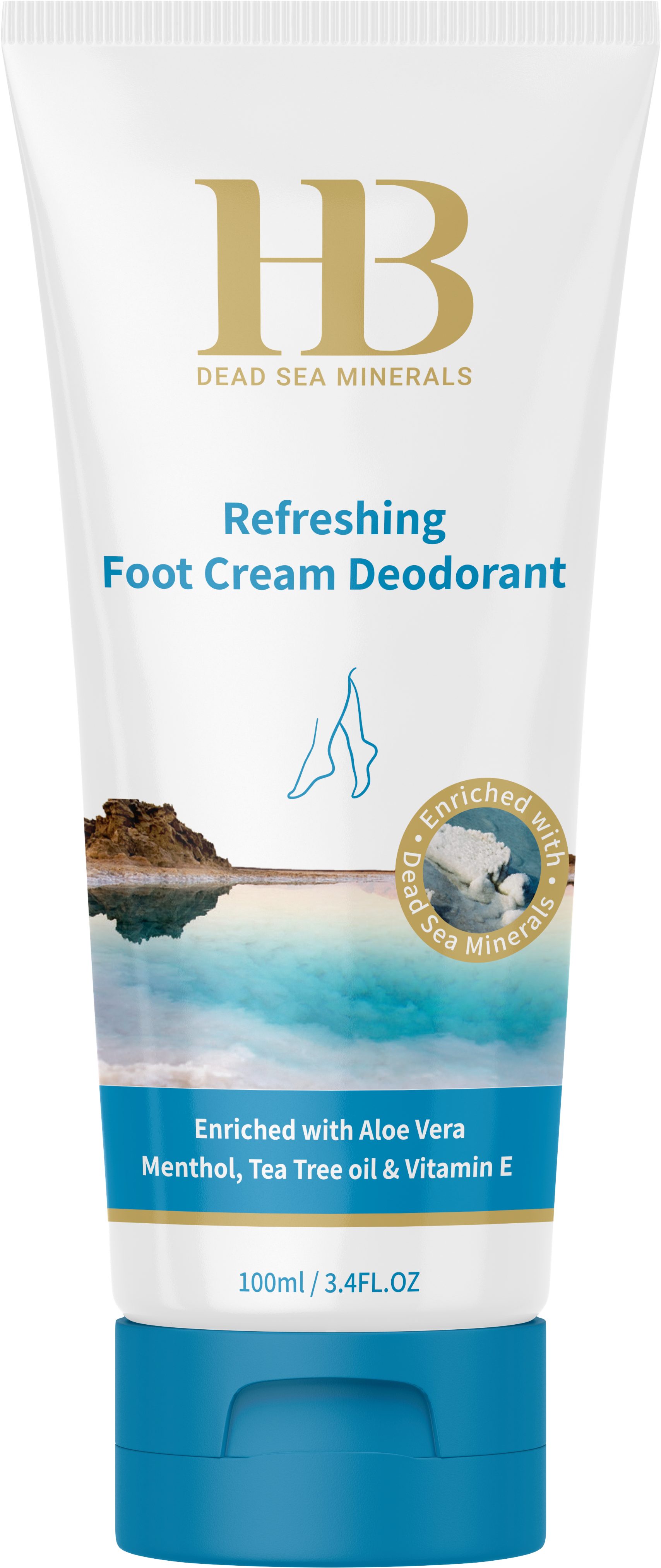 H.B. Dead Sea Minerals Fußcreme Health&Beauty Erfrischende Fußcreme Deodorant 100ml