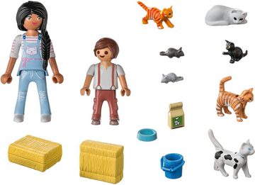 Playmobil® Konstruktions-Spielset Katzenfamilie (71309), Country, (17 St), teilweise aus recyceltem Material; Made in Germany