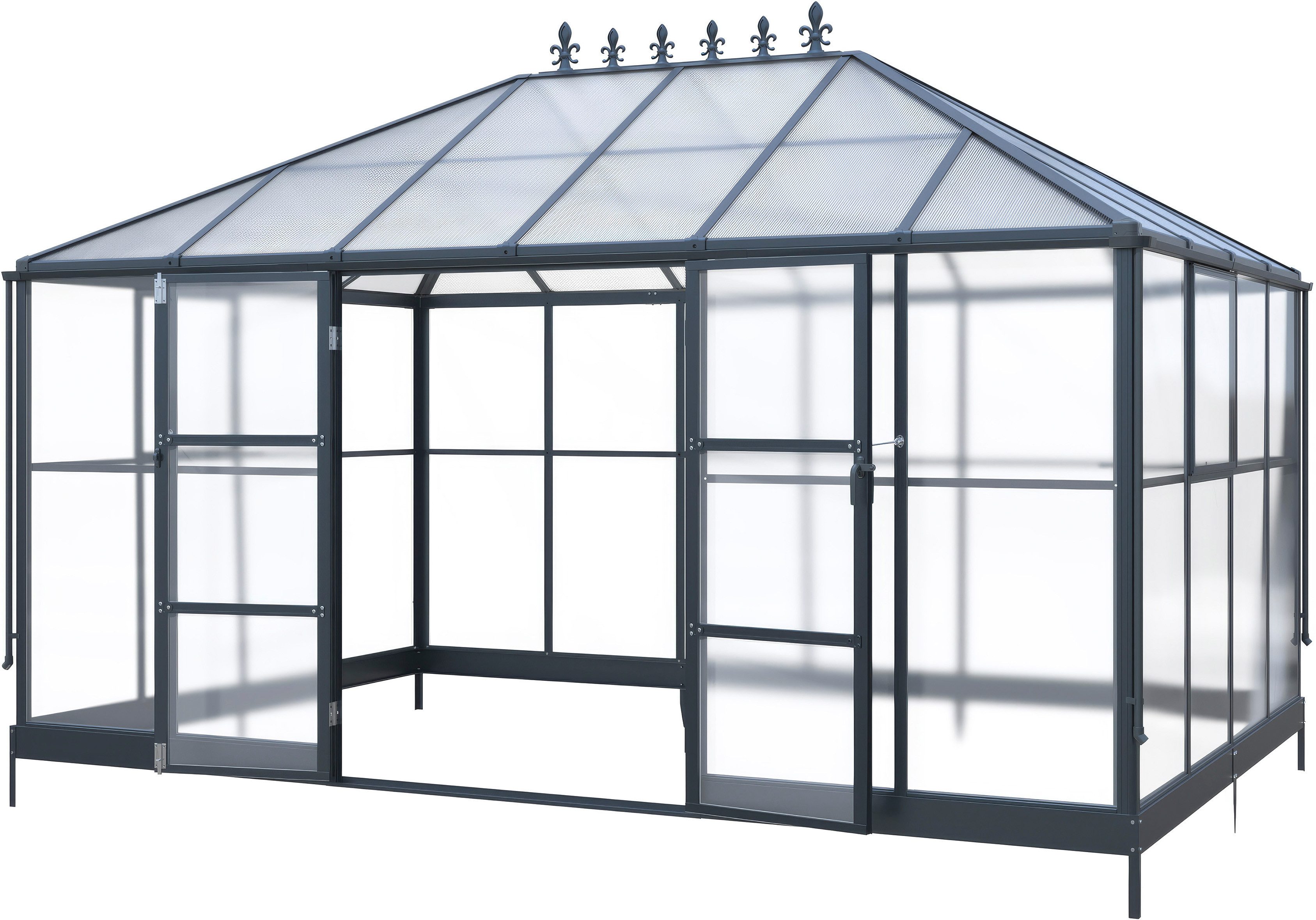 WESTMANN Gewächshaus Suprema XL Schwarz, 2 mm Wandstärke, 284x421x262cm