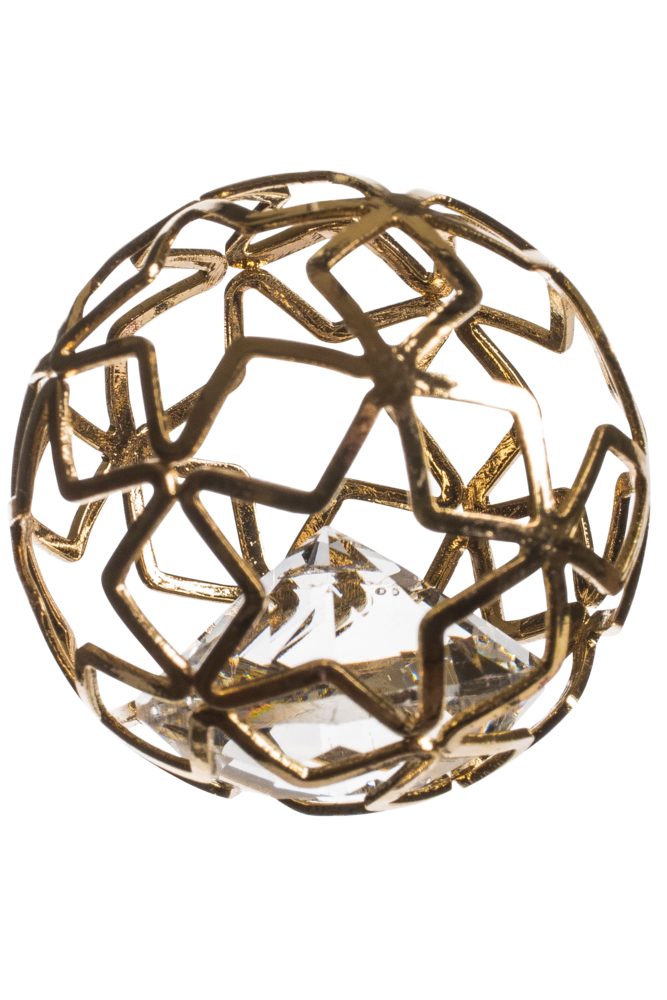 Eurosand Streudeko DIAMANT IM METALLGITTER. 2cm/2,8cm. KUGEL. 6 Stück. GOLD