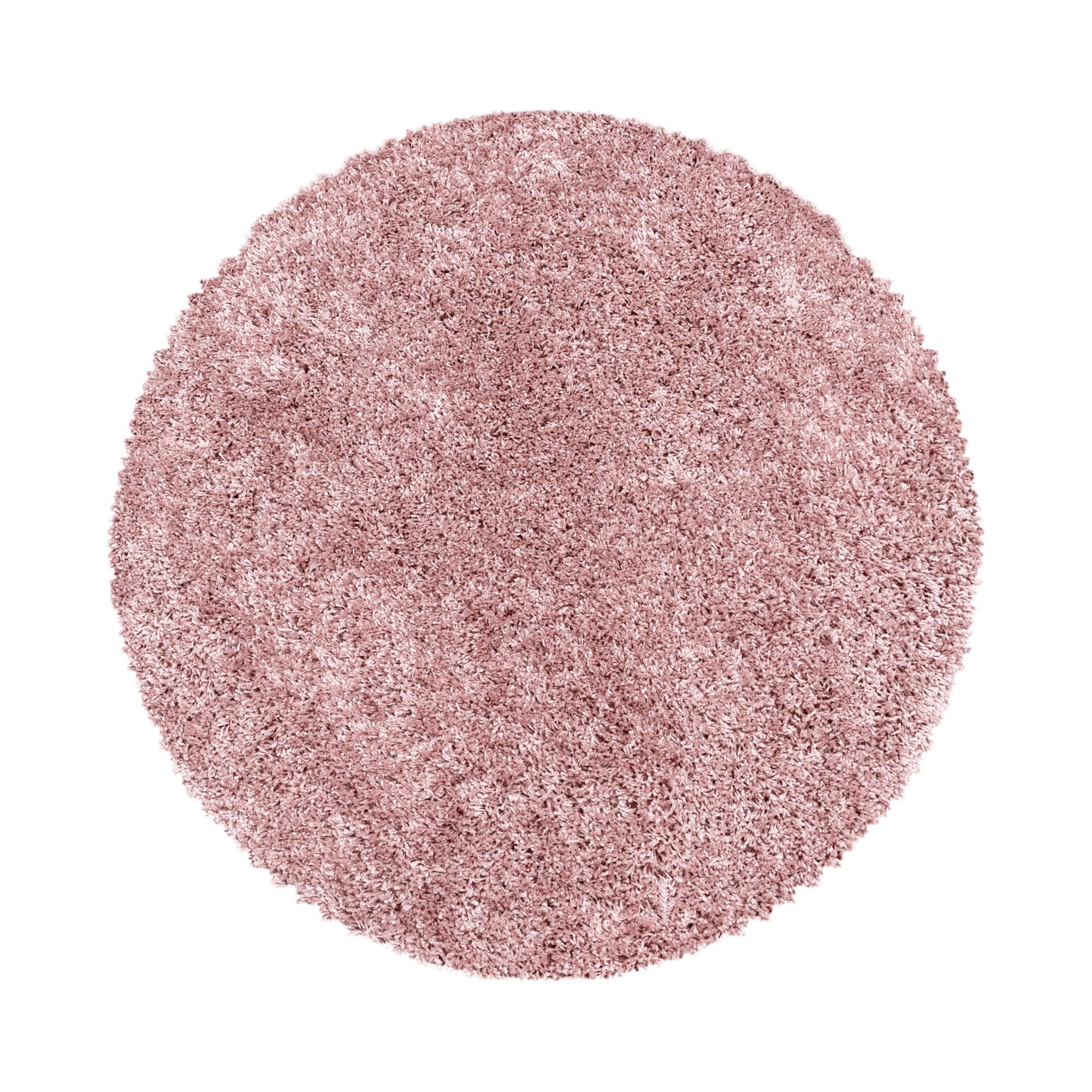 SIMPEX24 Teppich Unicolor - Einfarbig, Rund, Höhe: 30 mm, Einfarbig Shaggy Teppich Wohnzimmer Langflor Versch. Farben und Größen