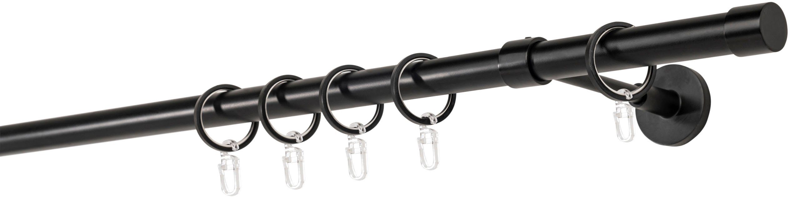 mydeco Gardinenstange 20mm Cap Wandträger 14 cm, 1-läufig, Fixmaß, verschraubt, Aluminium