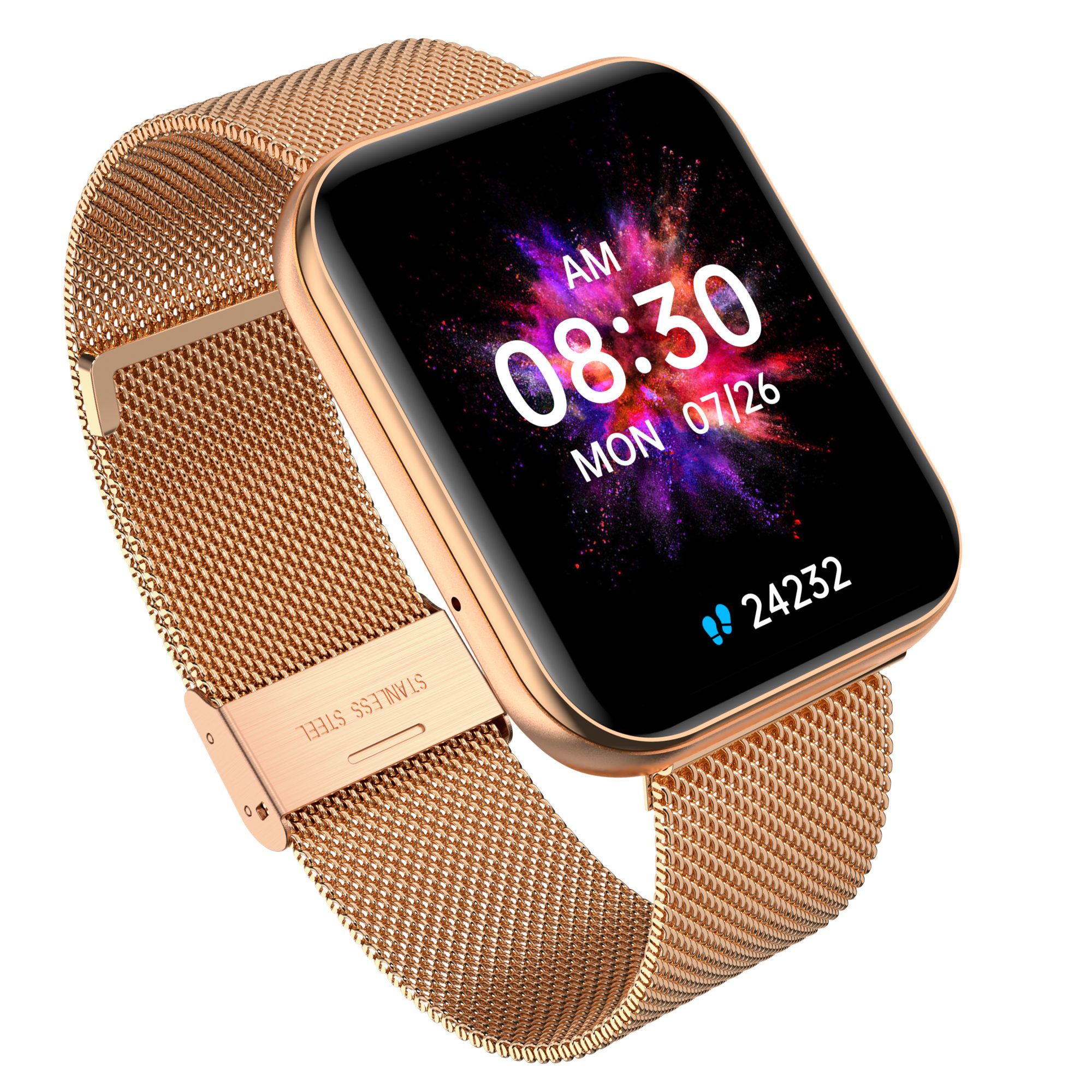 GARETT Smartwatch Amoled HD Display 1,78" Anruf & SMS IP68 Wasserdicht Smartwatch goldfarben