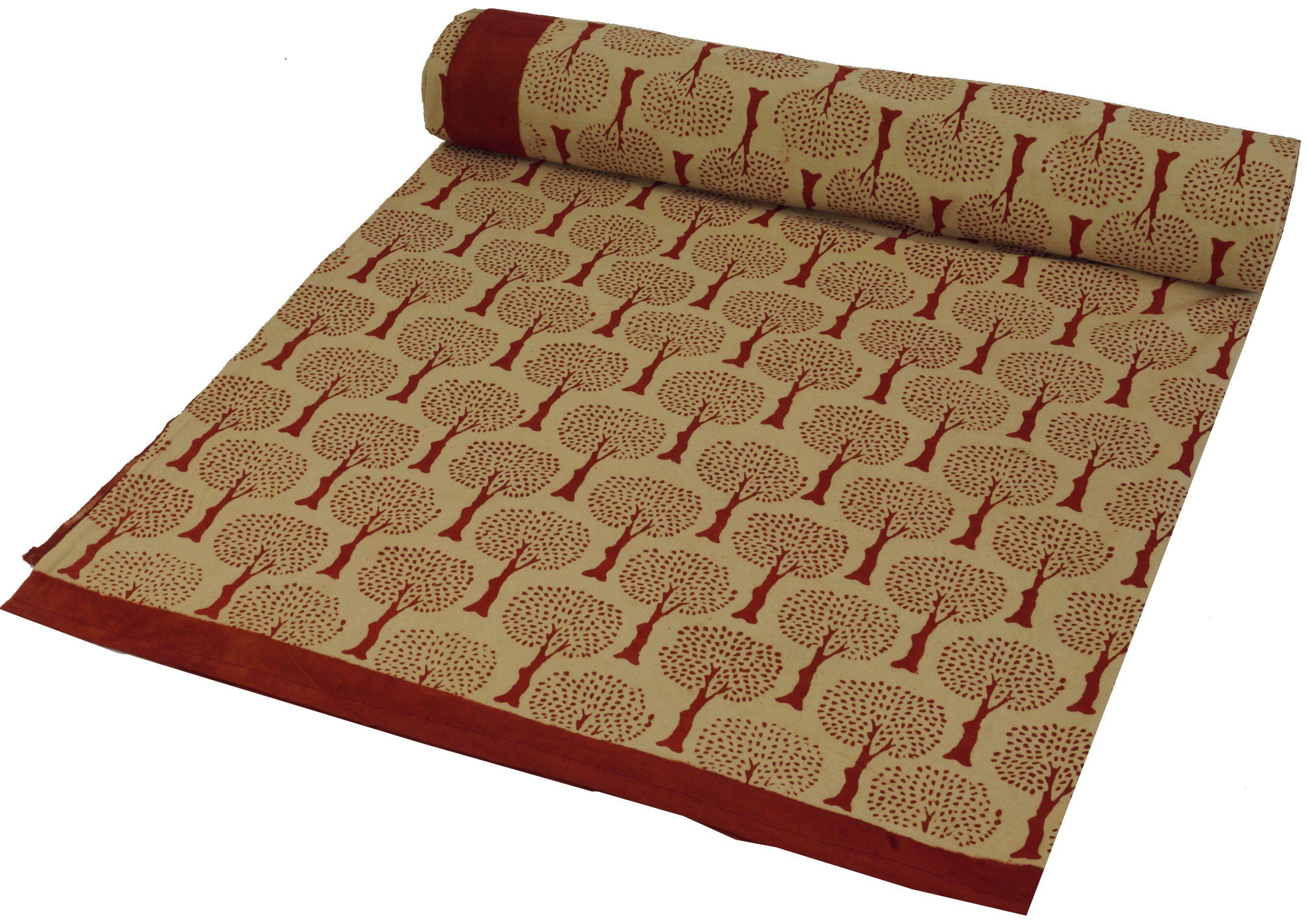 Guru-Shop Tagesdecke Blockdruck Tagesdecke, Bett & Sofaüberwurf,..