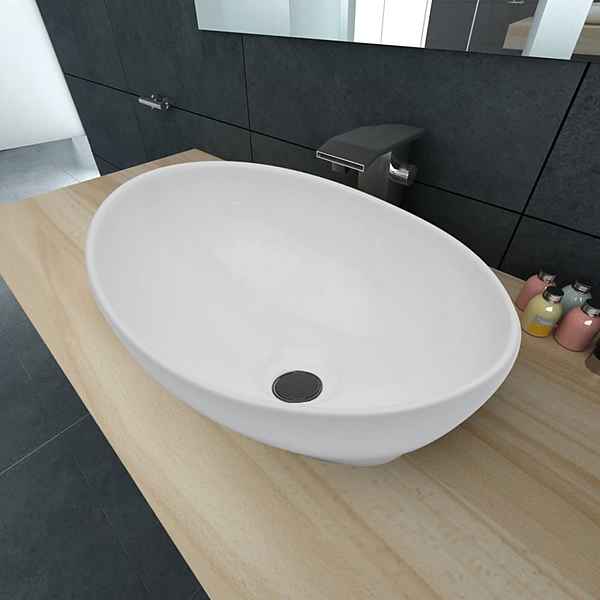 vidaXL Waschbecken »Luxus Keramik Waschbecken Oval Weiß 40 x 33 cm«