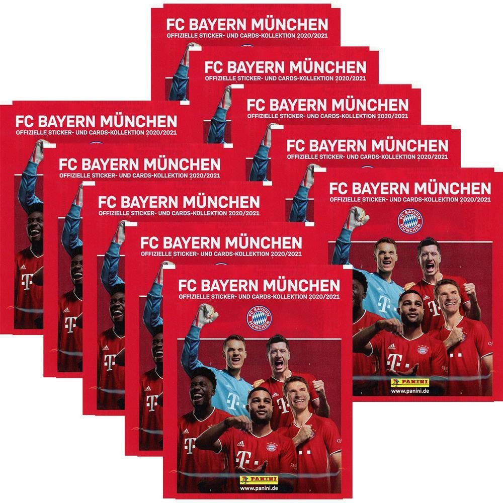 Panini Sammelkarte FC Bayern München - Sticker- und Cards-Kollektion 2020/2021 - 10 Tüten