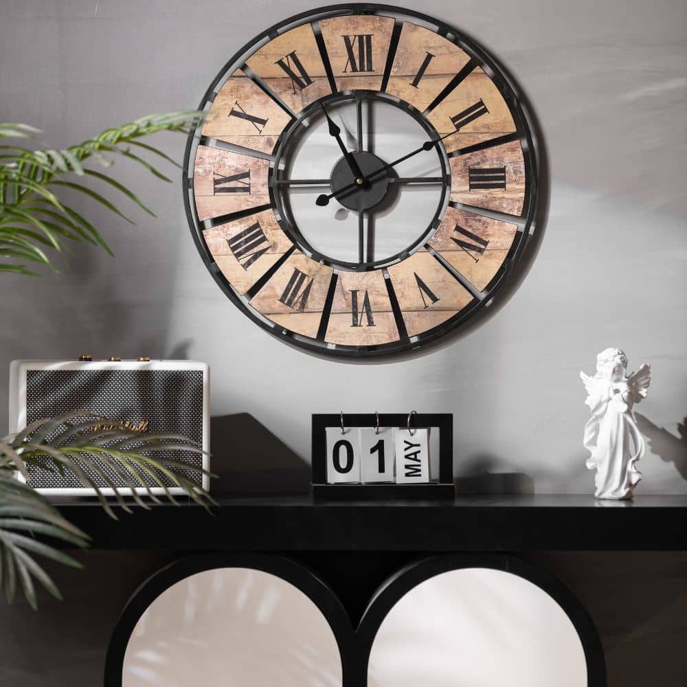 K&L Wall Art Wanduhr Große XXL Vintage Metalluhr Wohnzimmer Uhr XL Retro Kü günstig online kaufen