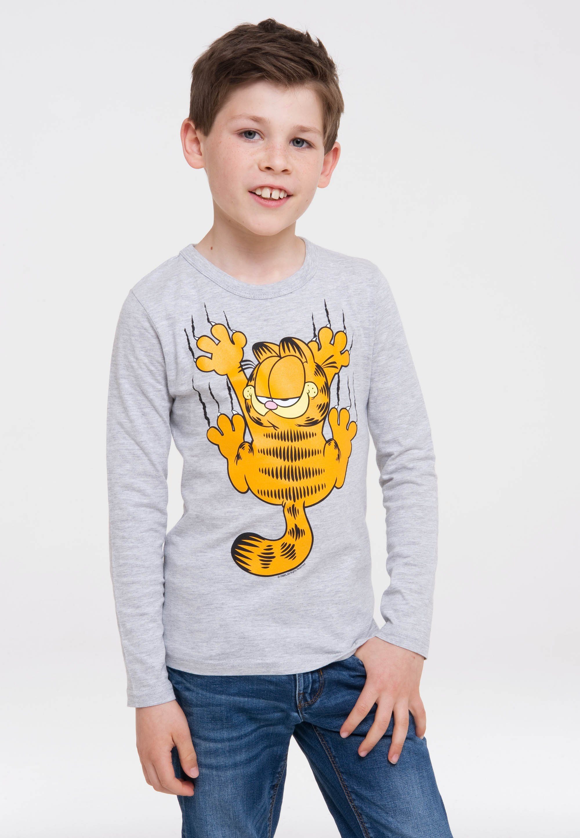 LOGOSHIRT Langarmshirt Garfield mit lässigem Frontprint