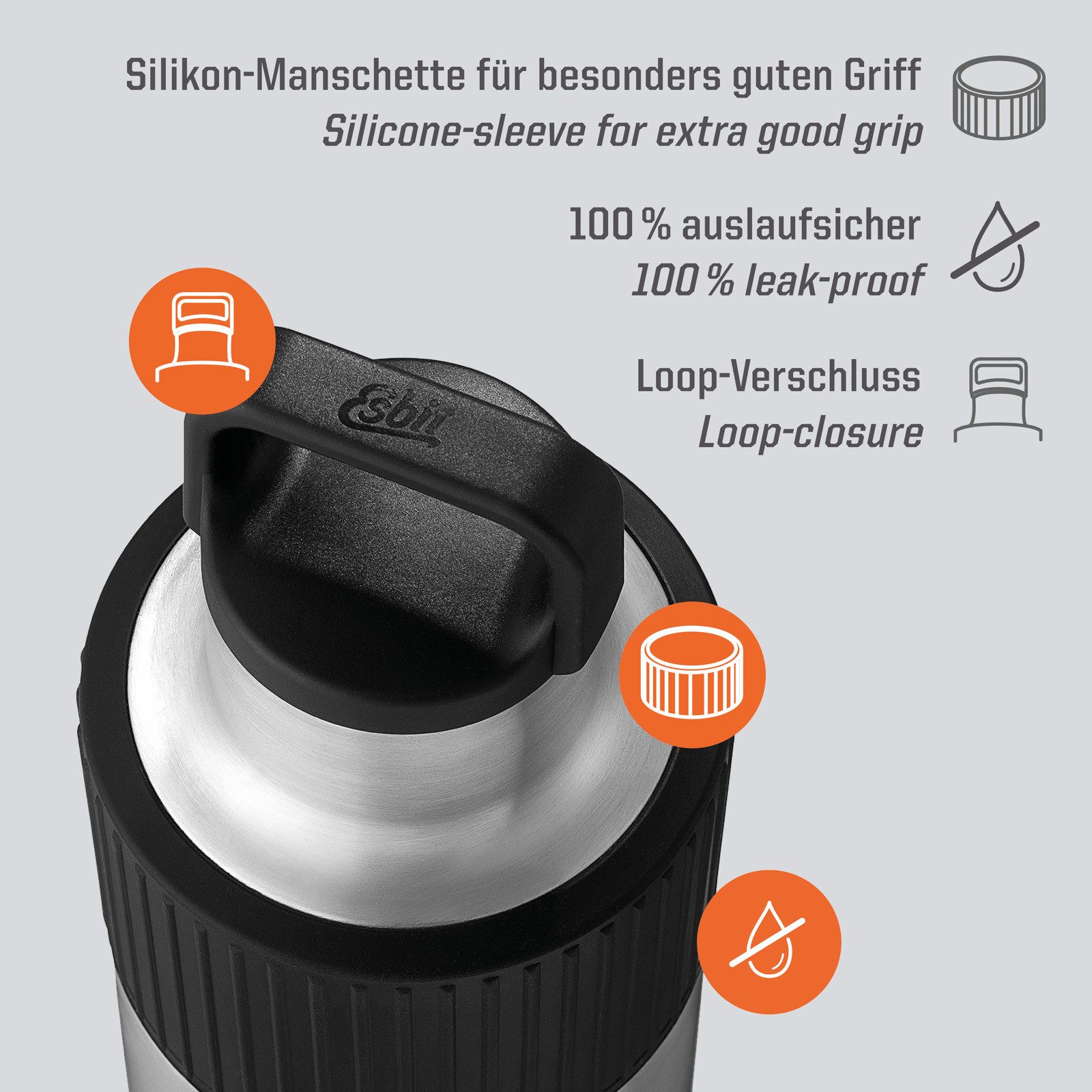 Esbit Trinkflasche Isolierflasche Isolierkanne Sculptor, Trinkflasche Thermo Flasche Kanne 1L