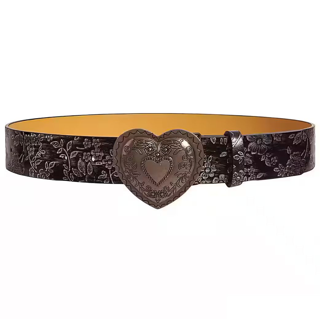 Ware aus aller Welt Koppelgürtel Modischer Damengürtel mit Metallschnalle floralem Western Muster