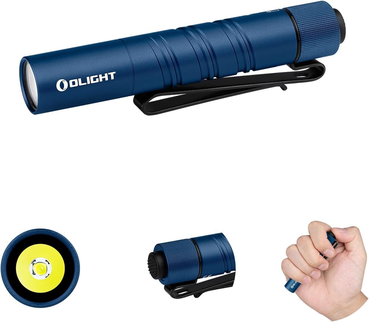 OLIGHT Taschenlampe I3T 2 Mini EDC Taschenlampe 200 Lumen mit Endkappenschalter und 2 Modi (Kompakte Helle Licht mit beidseitigem Taschenclip), AAA-Batterie Lampe für Camping Outdoor