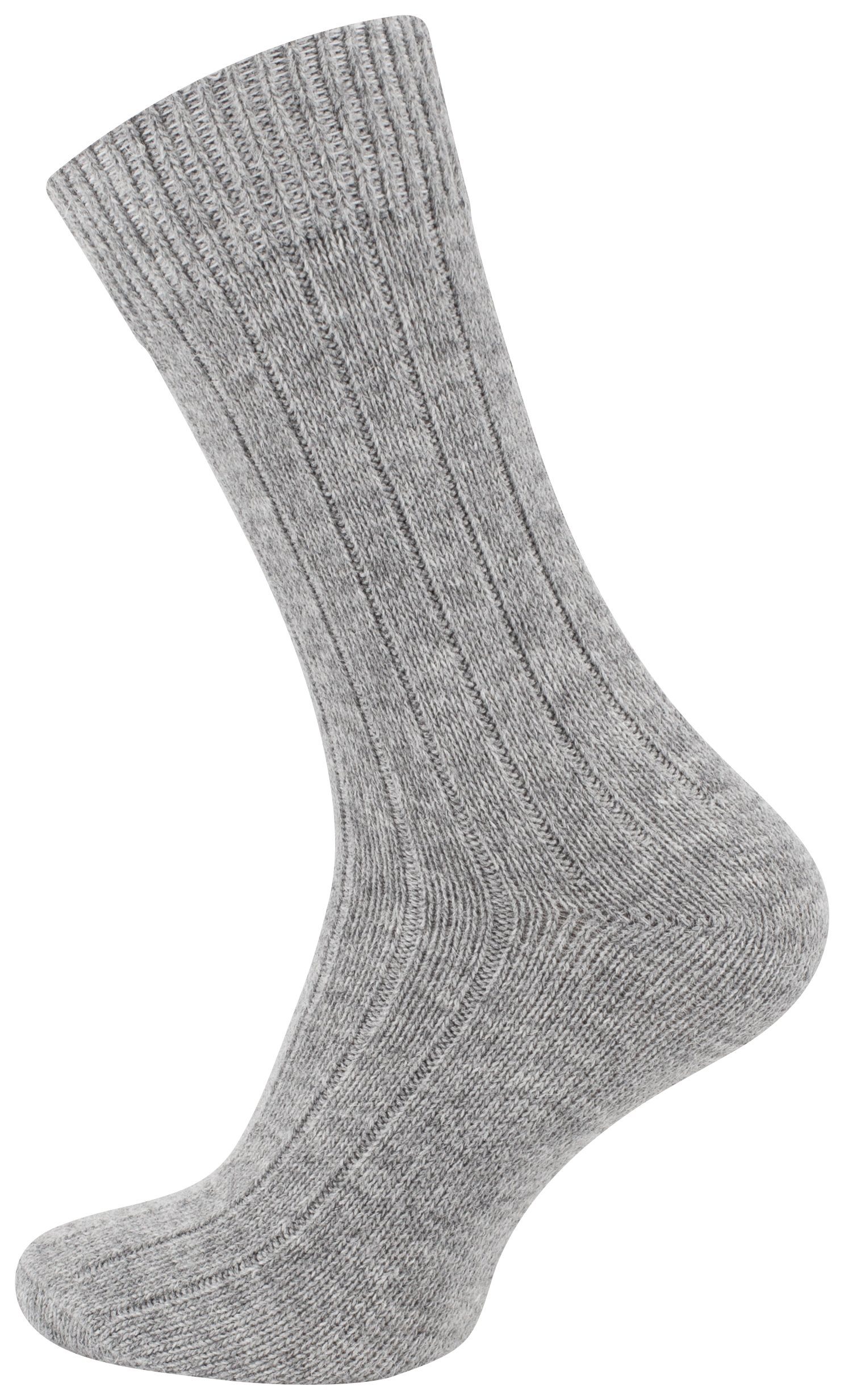 Cotton Prime® Socken Alpaka ökologisch und Socken ecru/hellgrau gefärbt (2-Paar) vorgewaschen