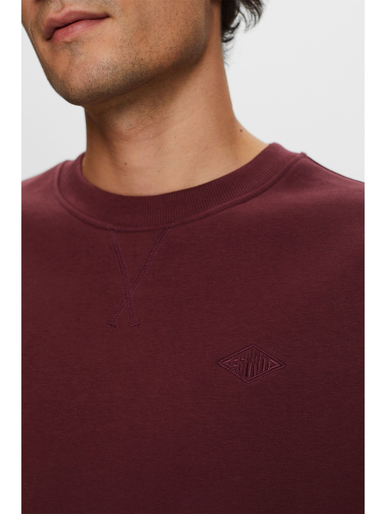 Esprit Sweatshirt Sweatshirt mit AUBERGINE Logostickerei (1-tlg)