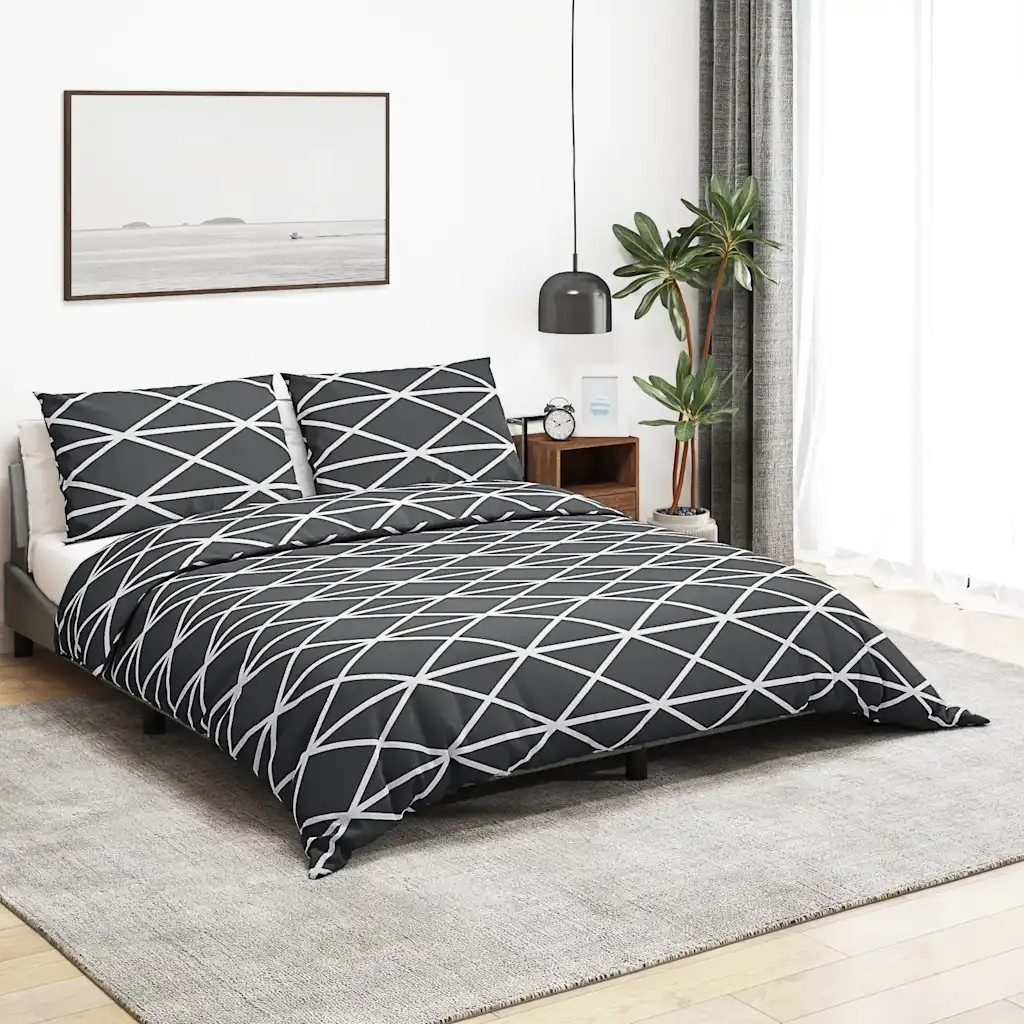 vidaXL Bettbezug vidaXL Bettwäsche-Set Grau 140x200 cm Baumwolle