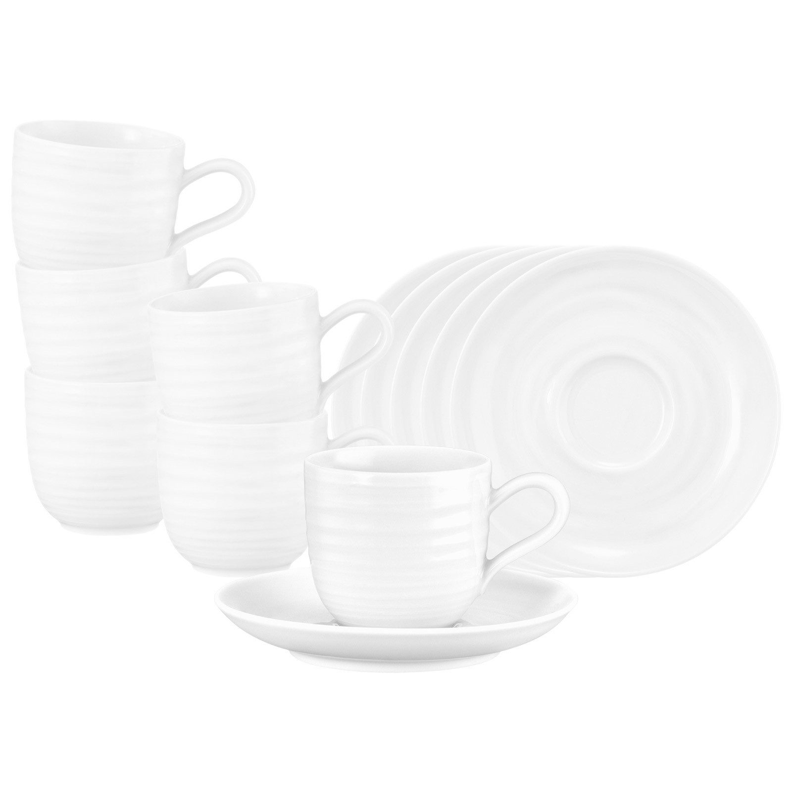 Seltmann Weiden Tasse Terra Espressotassen mit Untertassen 0,09 l, 6-tlg., Porzellan