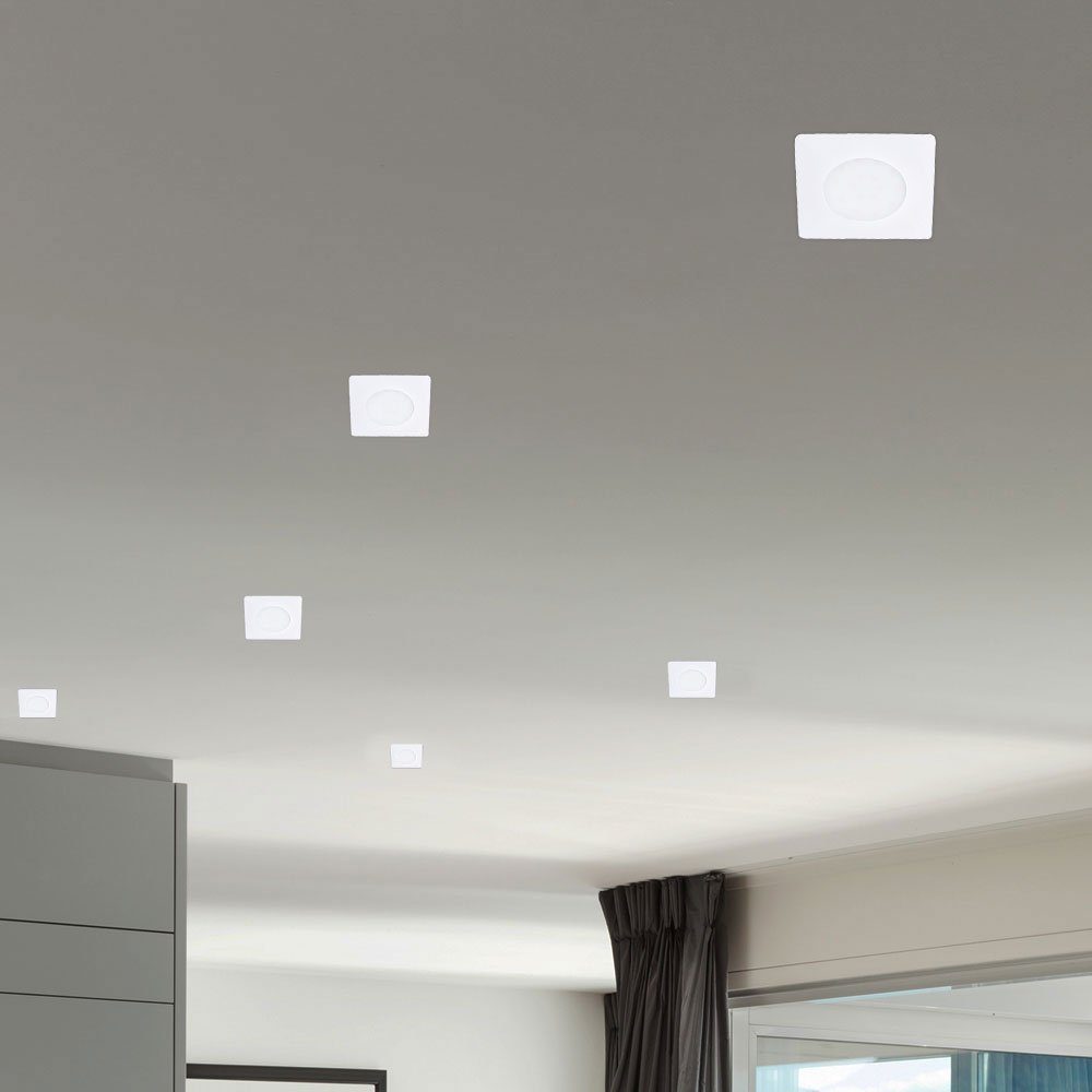 LED Einbau Schlaf Warmweiß, Einbaustrahler, Strahler verbaut, LED-Leuchtmittel Wohn Zimmer weiß fest LED Decken Leuchte EGLO
