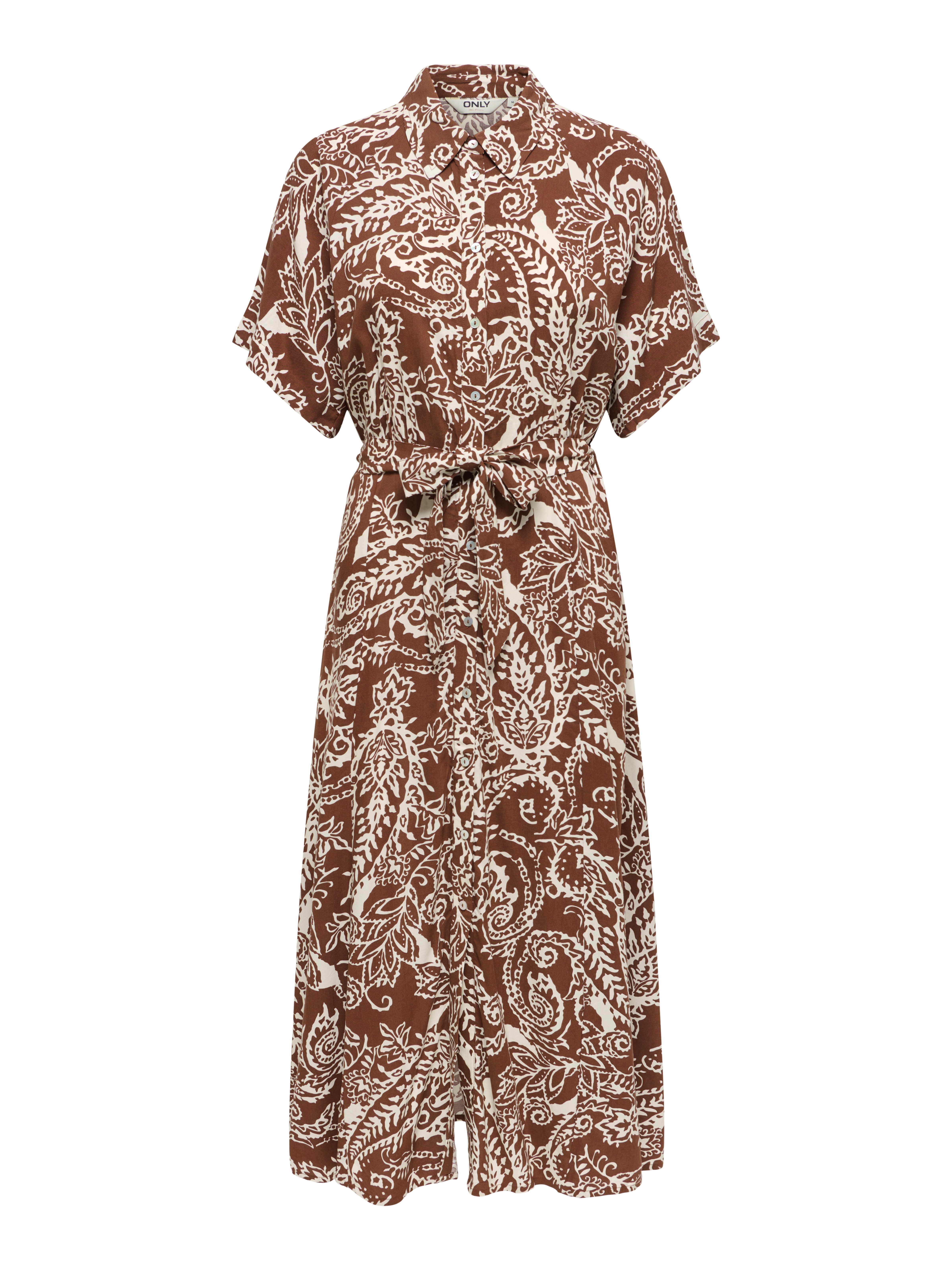 ONLY Druckkleid ONLSAFA S/S LONG BELT DRESS WVN EX Viskose, regular fit