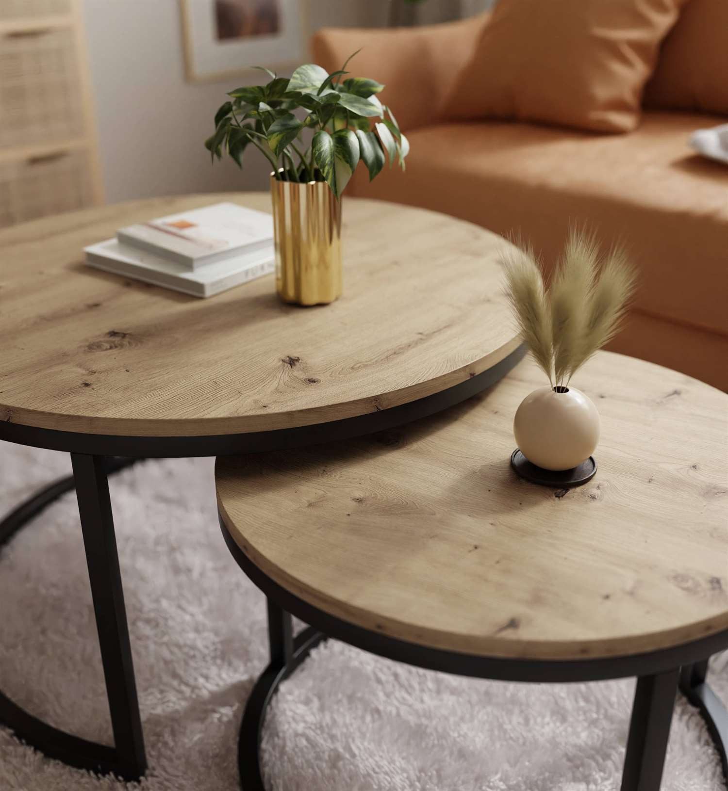 ALLHOUSE24 Couchtisch runder Sofatisch 2 in günstig online kaufen