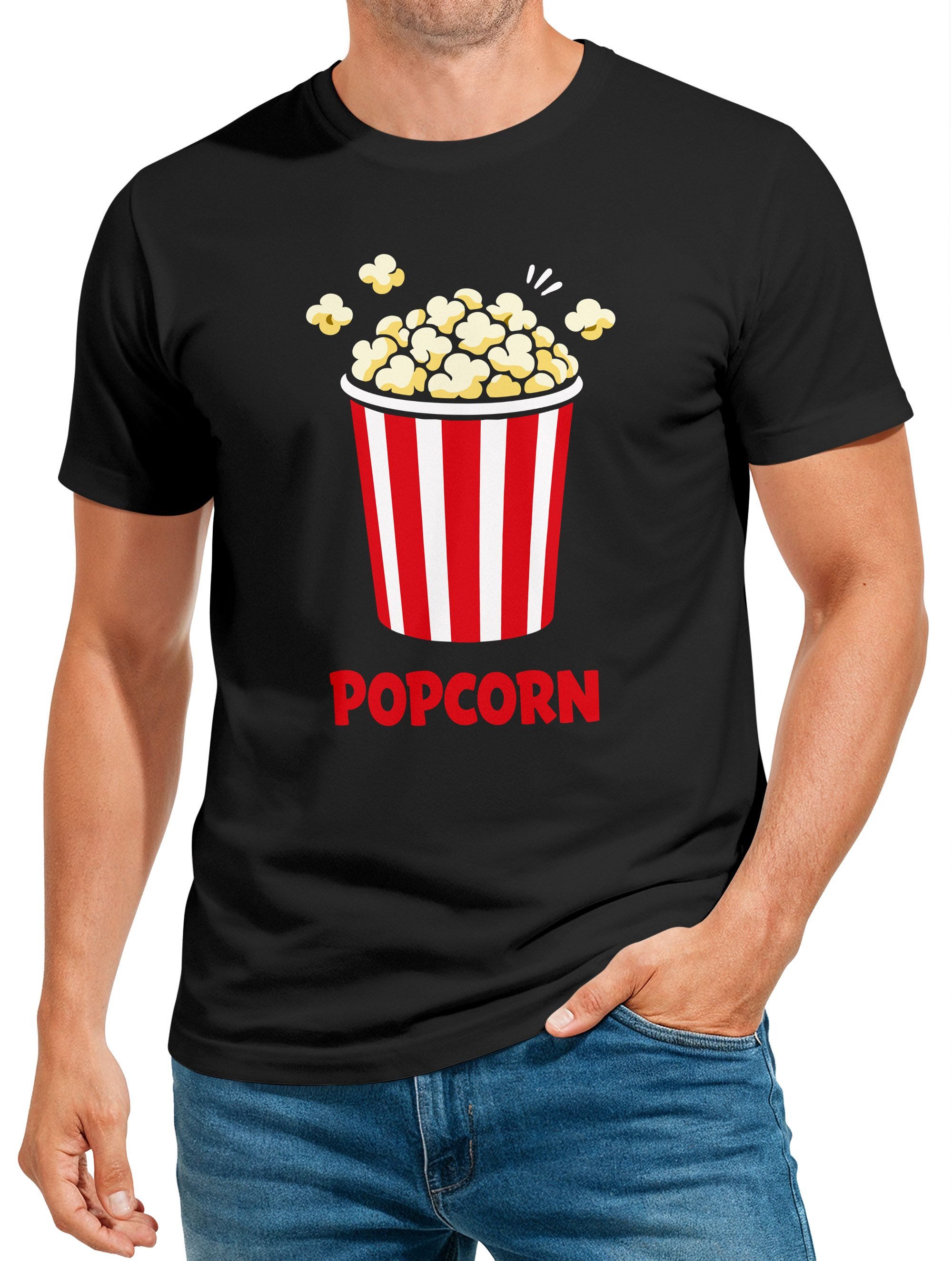 Print-Shirt Herren T-Shirt Fasching Karneval - Popcorn - Kostüm-Ersatz