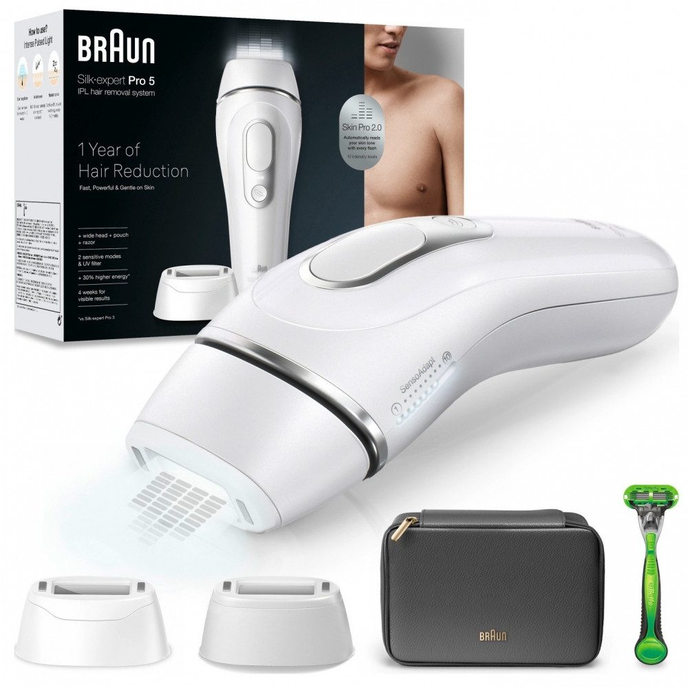 Braun IPL-Haarentferner Silk-expert Pro 5 PL5145 - IPL-Haarentferner - weiß/silber
