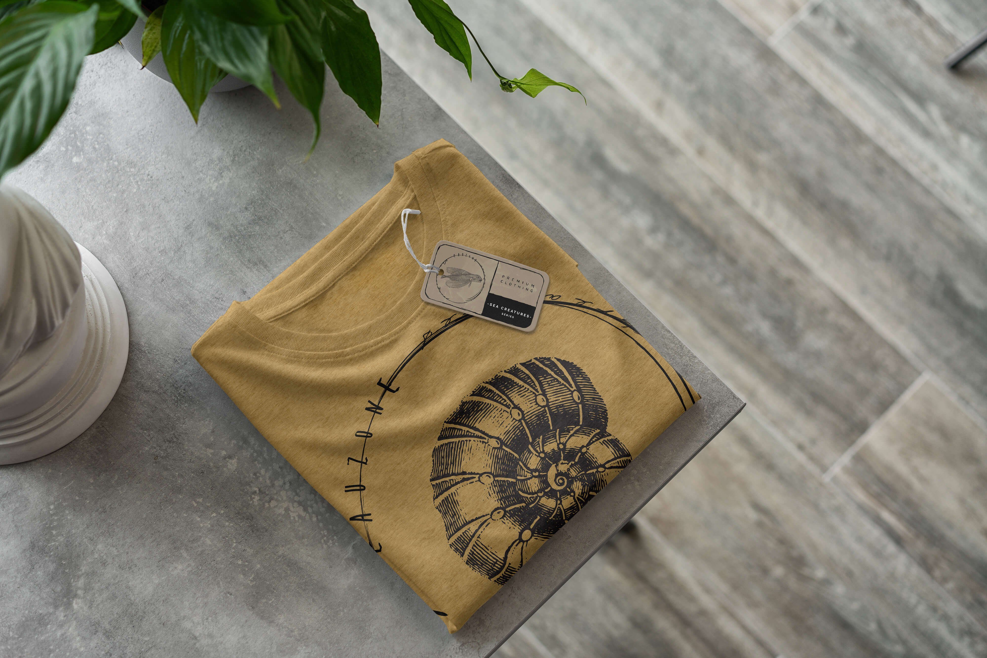 und feine Antique Fische Tiefsee Sinus Struktur Art - / Schnitt sportlicher Gold Creatures, T-Shirt Sea Sea T-Shirt 070 Serie: