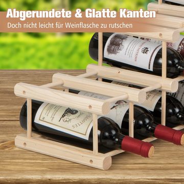 COSTWAY Weinregal, stehend, Kiefernholz, für 36 Flaschen, 44,5x24x86cm