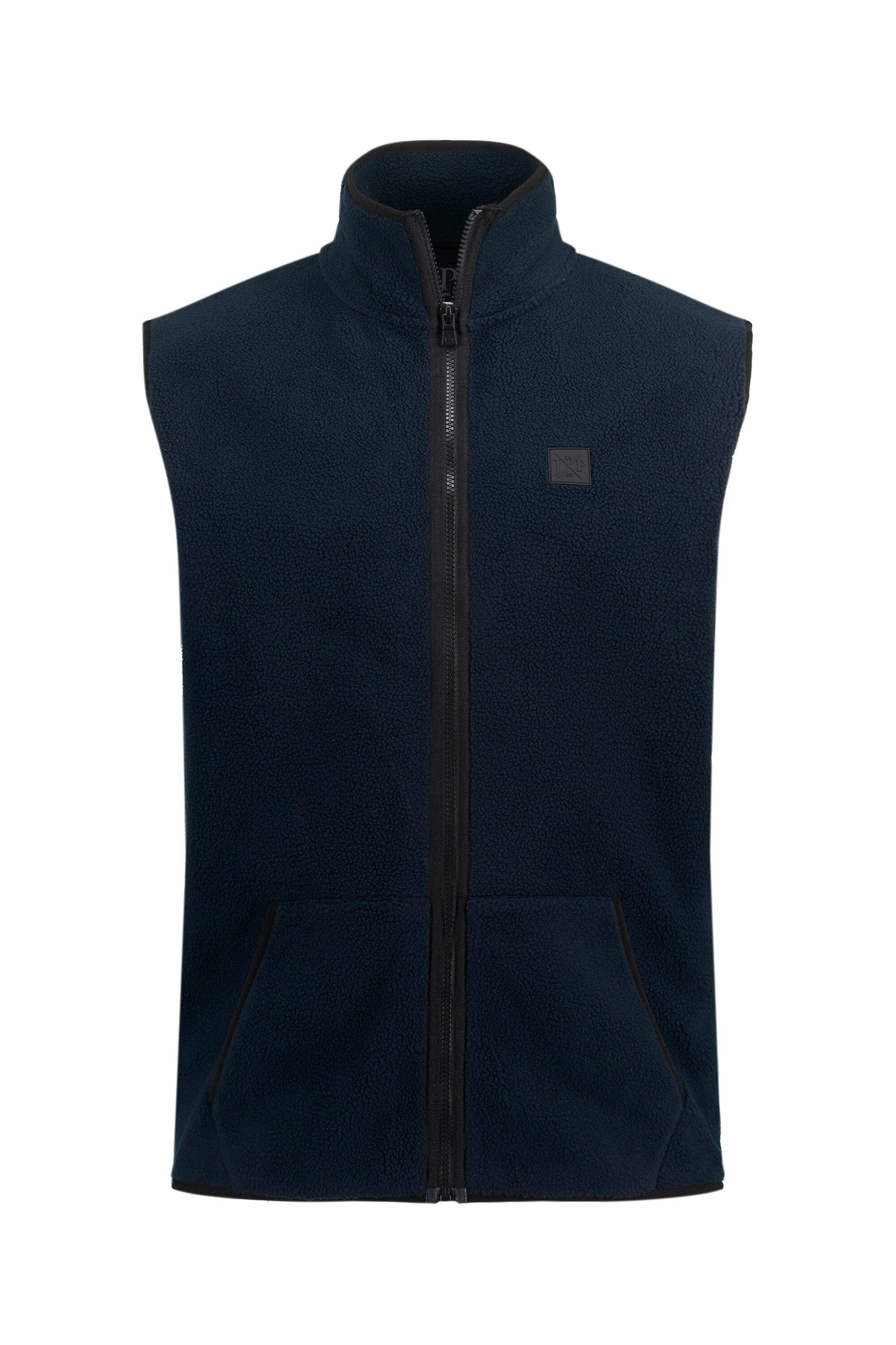 JP1880 Steppweste Fleece-Weste Bauchfit Stehkragen Kängurutasche