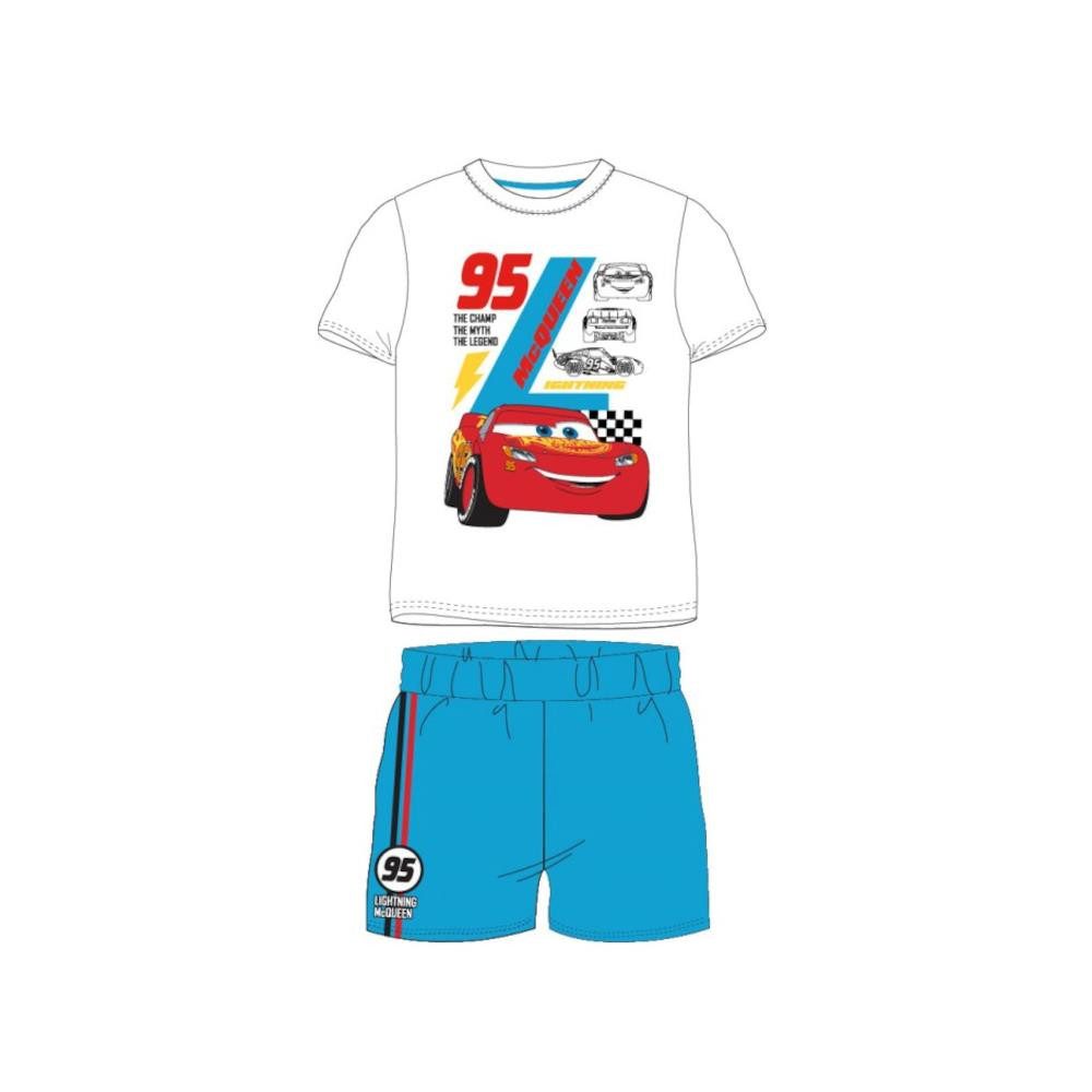 Pyjama Kurzer Pyjama für Jungen "Cars", Disney, weiß-blau oder grau-blau