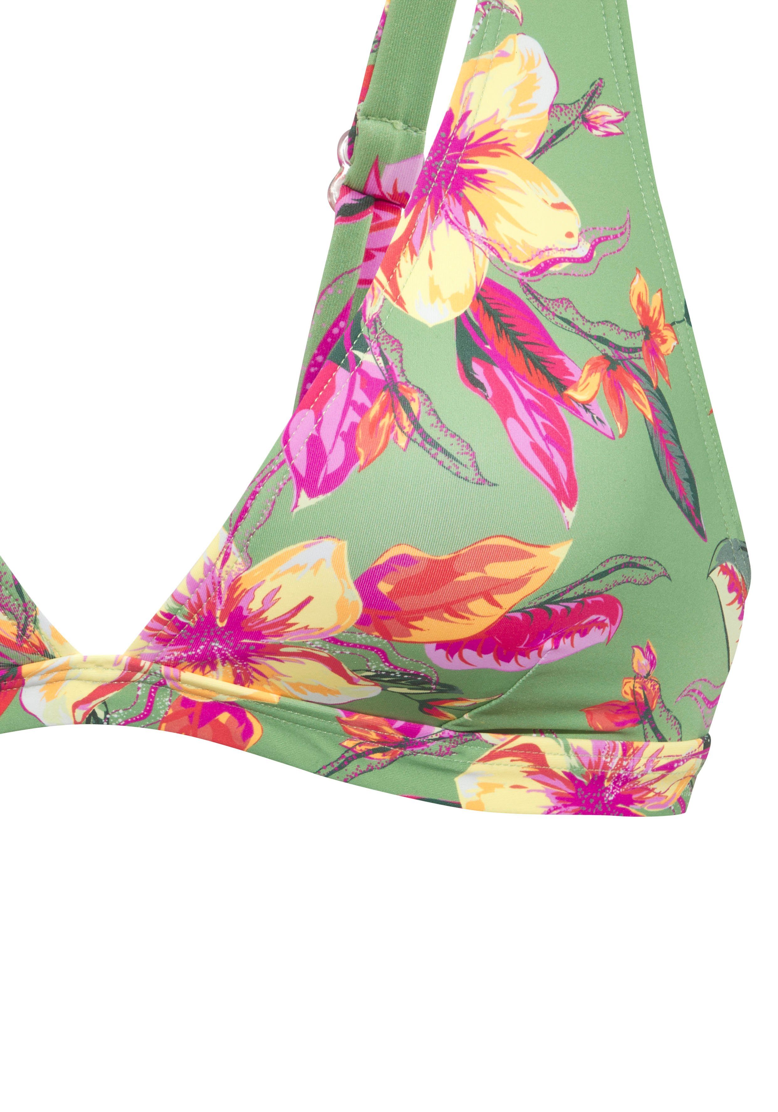 LASCANA Triangel-Bikini-Top Malia, mit tropischem Print