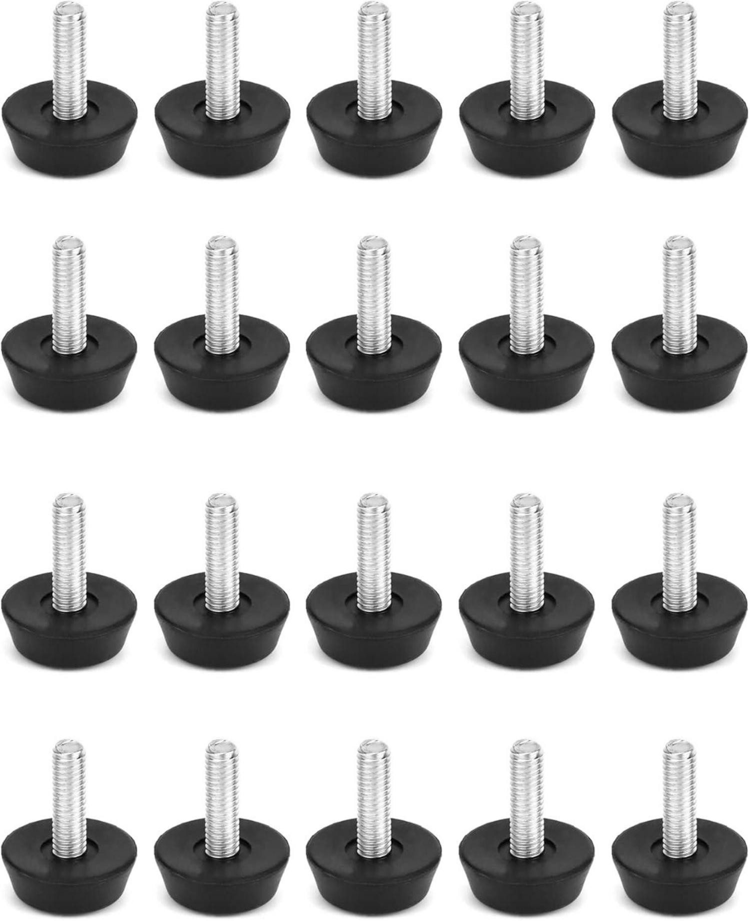 Multitool Verstellbare Möbelfüße Stellfüße M6x20mm 20 Stück Schwarz
