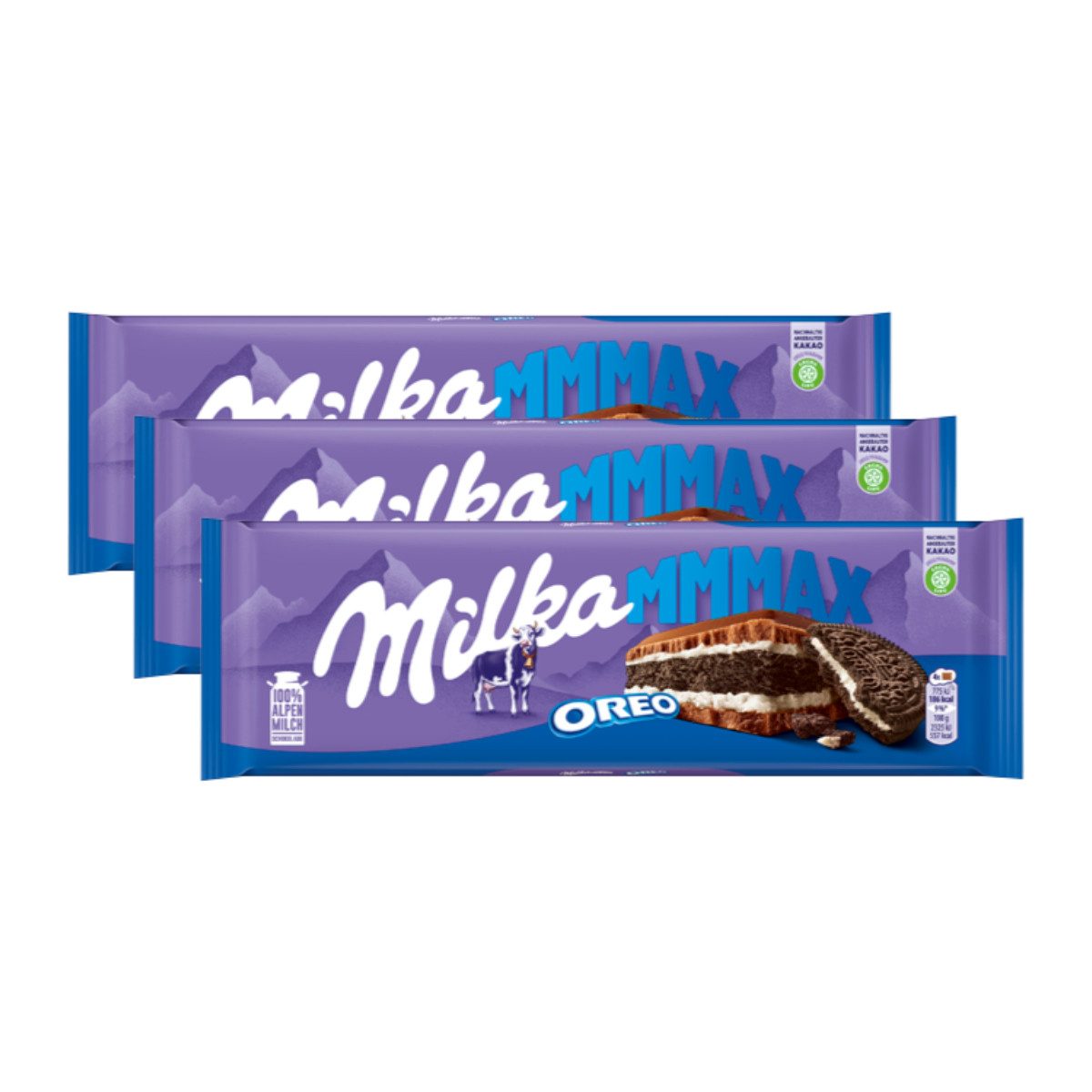 MILKA Schokolade, Milka Oreo Keks Schokolade aus Milchcreme und Oreo Keks 300g 3er Pack