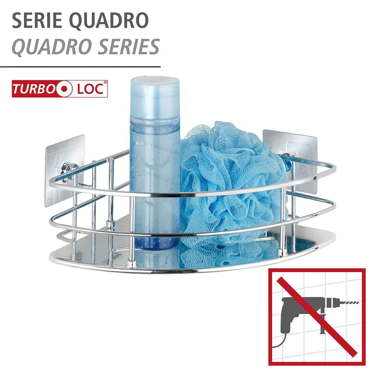 WENKO Eckregal Turbo-Loc Quadro, 1 Ablage