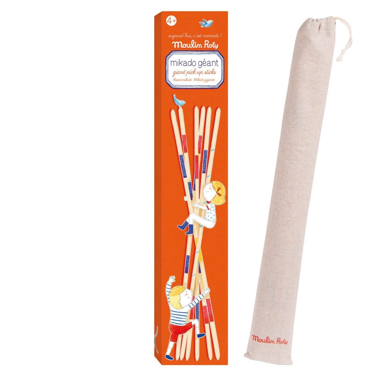 Moulin Roty Spiel Riesenmikado Geschicklichkeitsspiel 50cm Bambus