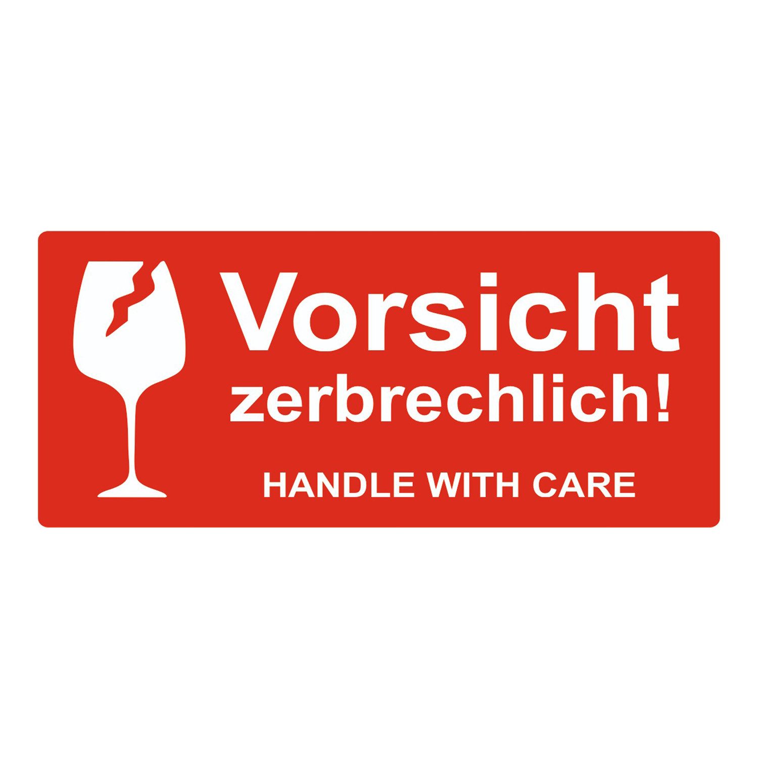 GoodMarkt Etiketten Vorsicht zerbrechliche Aufkleber – 102 x 48 mm Rolle mit 250 Etiketten, Vorsichtig behandeln – leuchtend rote Warnschilder – selbstklebend – Bild 2 von 5