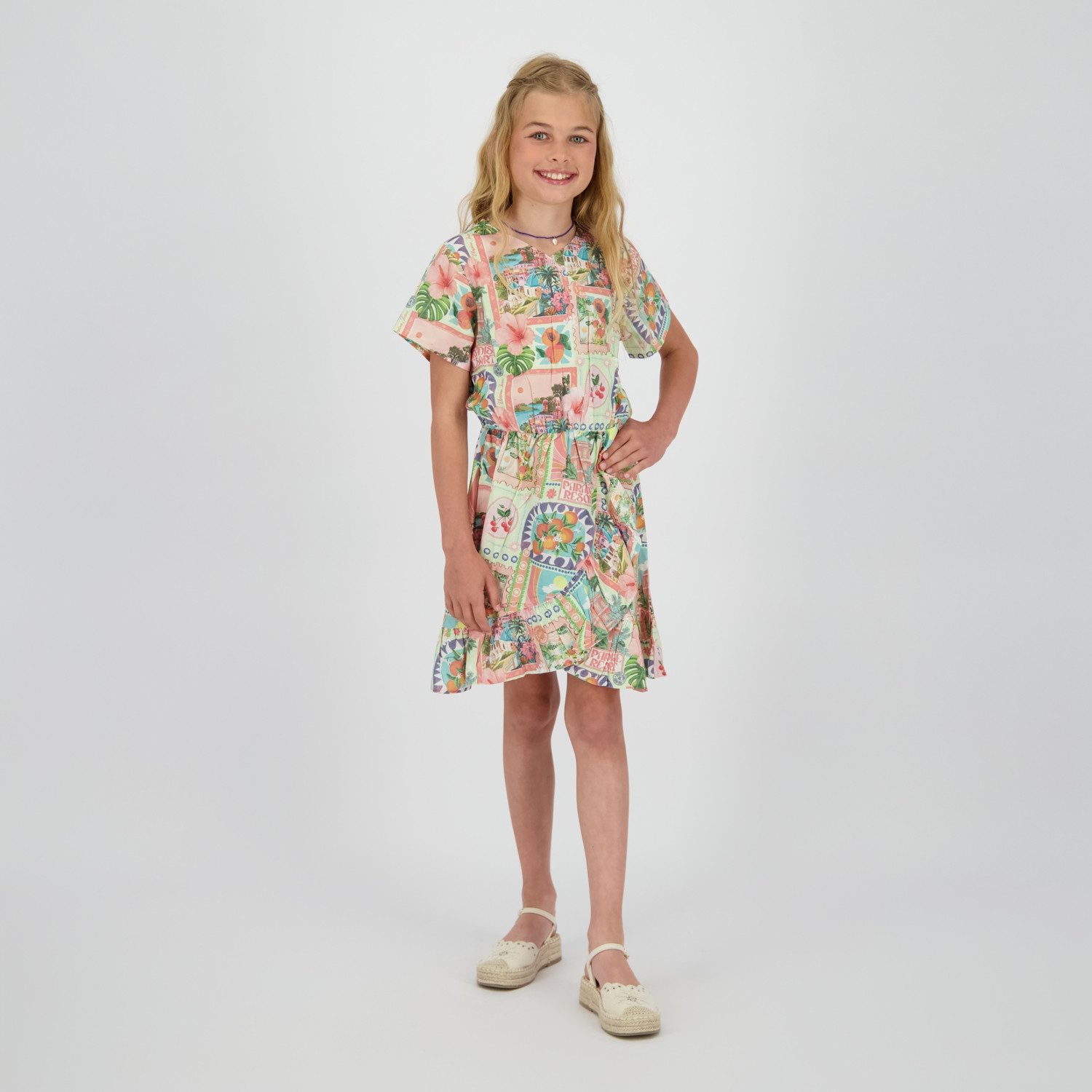 Vingino Sommerkleid mit Allover-Muster und Rüschen