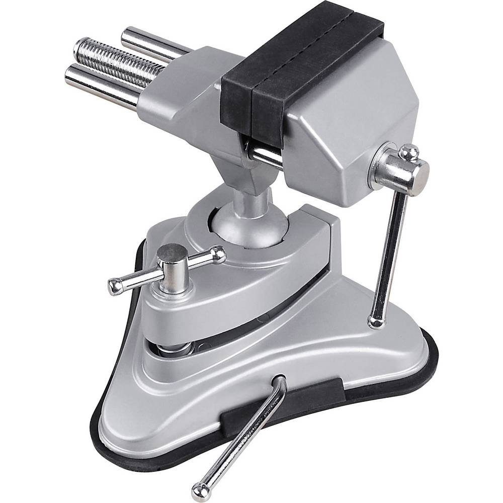 Basetech Schraubstock Feinmechaniker Schraubstock mit Vakkuum Standfuß 1553063