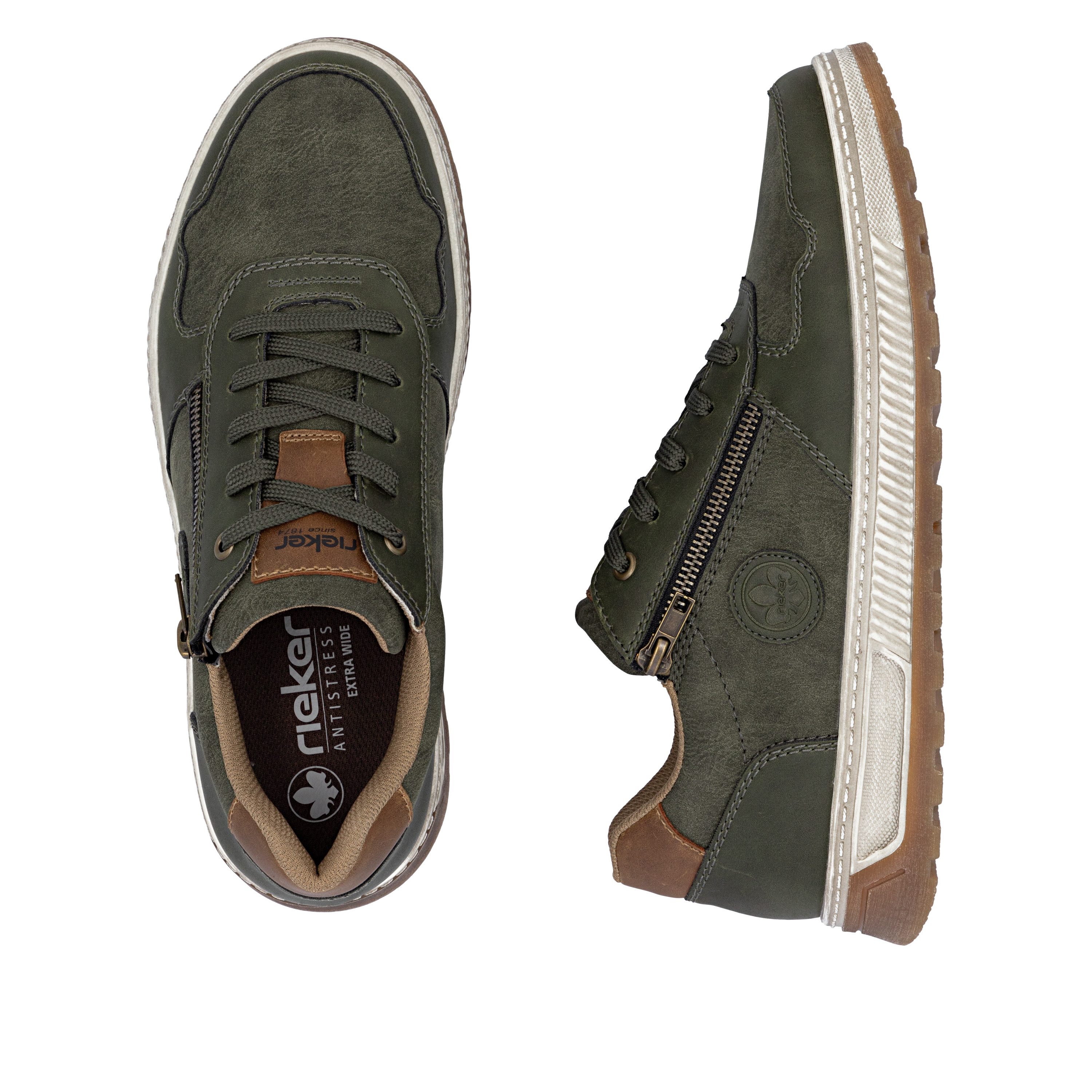 Rieker Sneaker Freizeitschuh, Halbschuh, Schnürschuh mit Kontrastbesatz