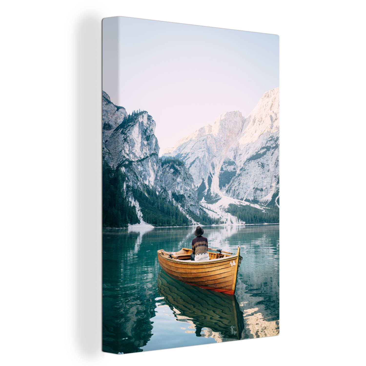 OneMillionCanvasses® Leinwandbild Italien - Berge - Schnee, (1 St), Leinwandbild fertig bespannt inkl. Zackenaufhänger, Gemälde, 20x30 cm